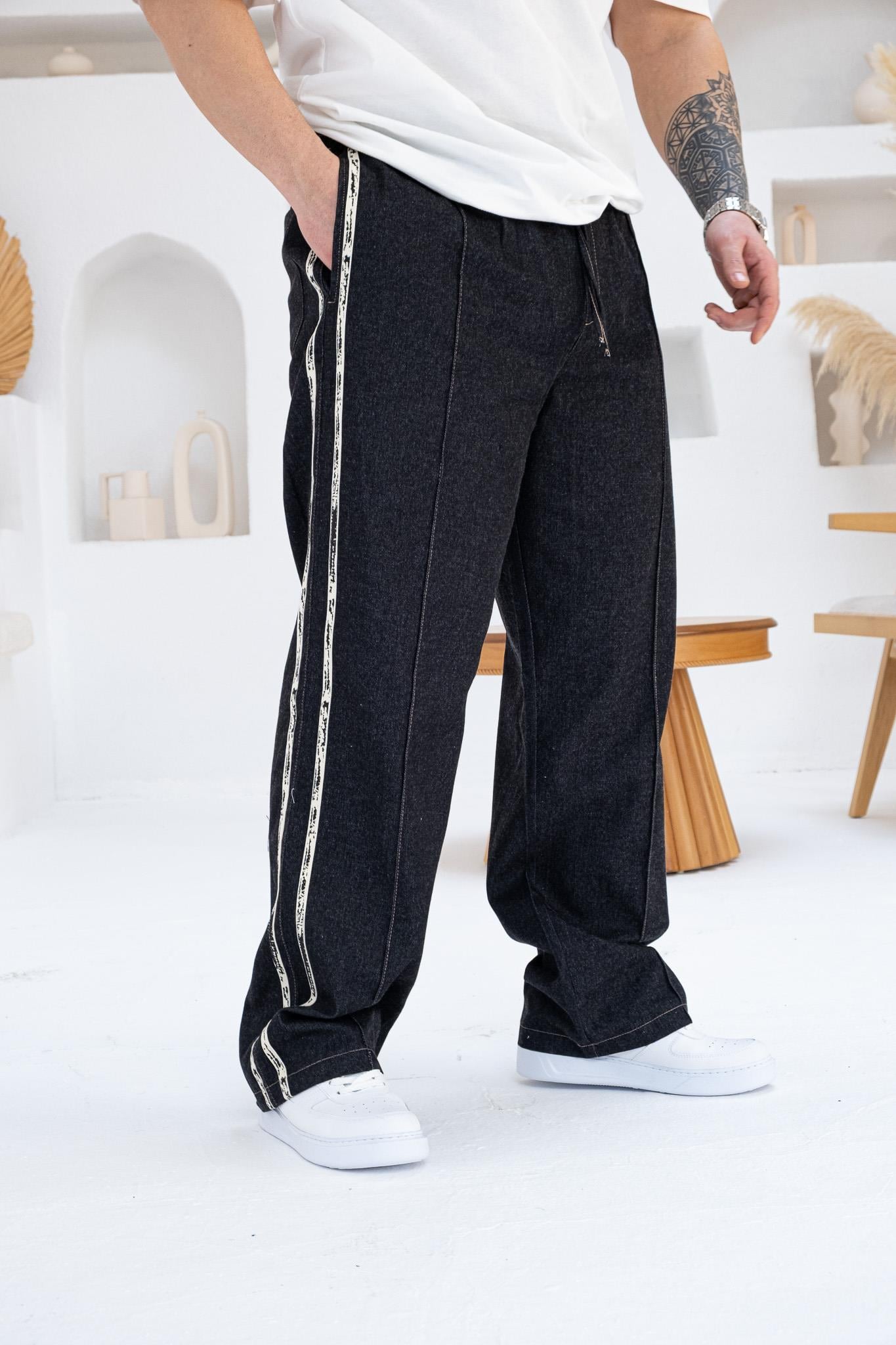 Şerit Detaylı Erkek Denim Jogger (JGS42)