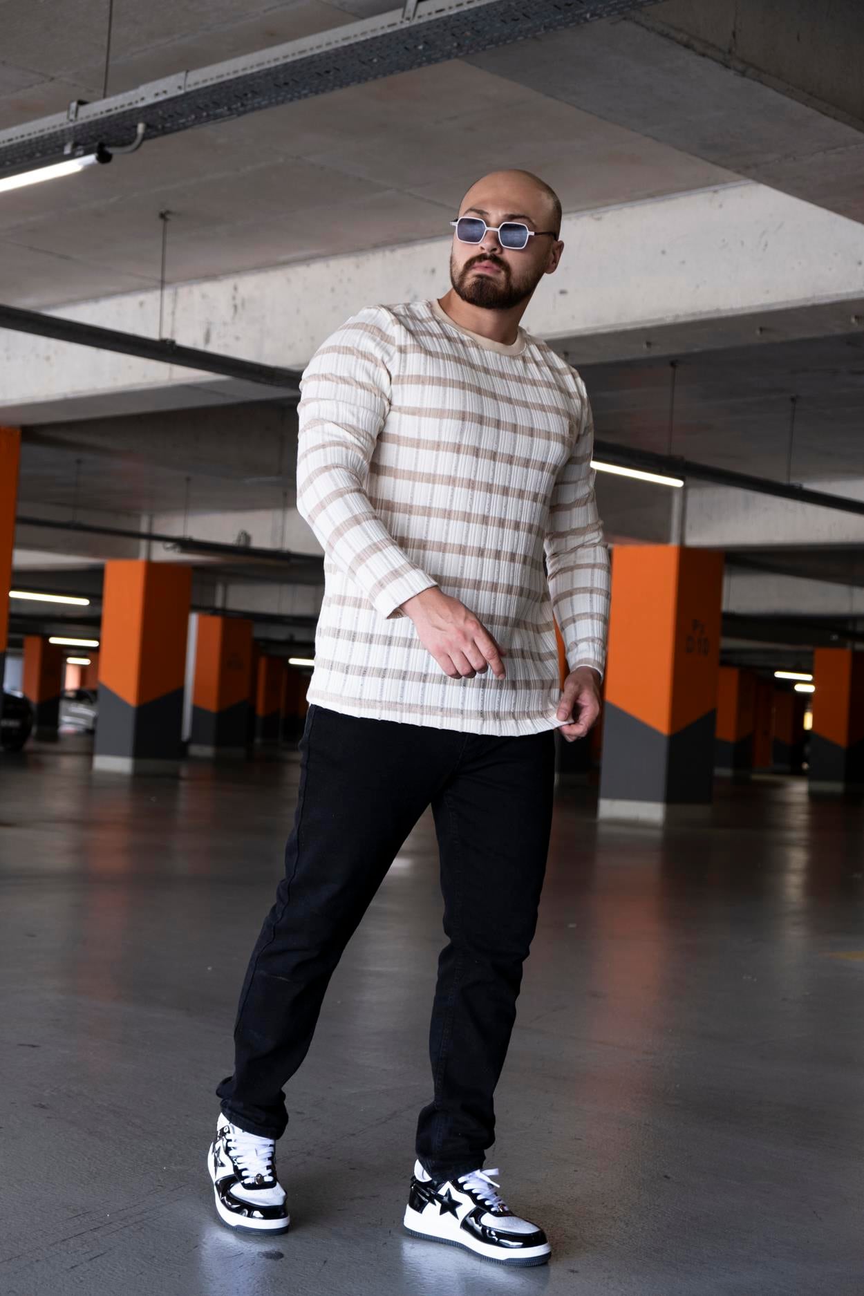 Slim Fit Çizgi Detaylı Triko (SVTKR08)