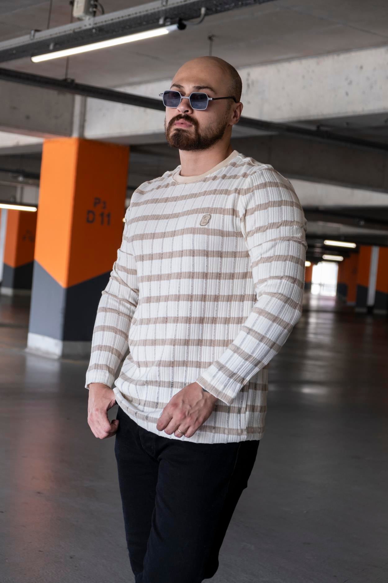 Slim Fit Çizgi Detaylı Triko (SVTKR08)