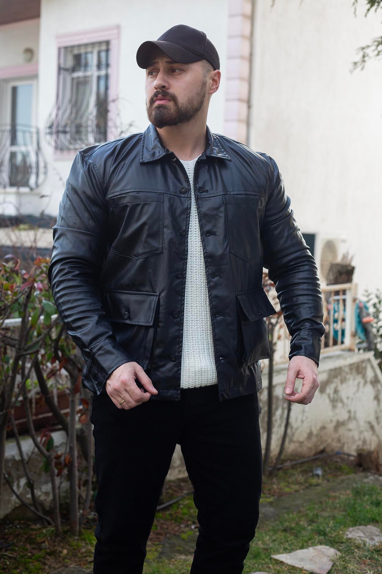 Slim Fit Deri Ceket (MEV61)