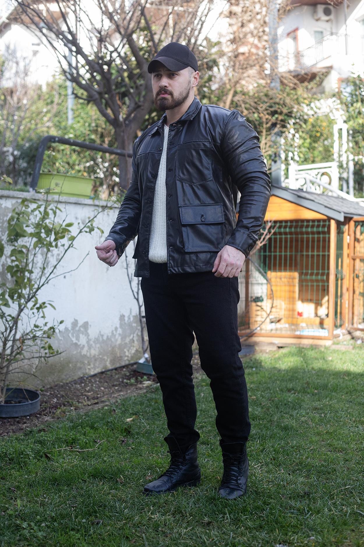 Slim Fit Deri Ceket (MEV61)