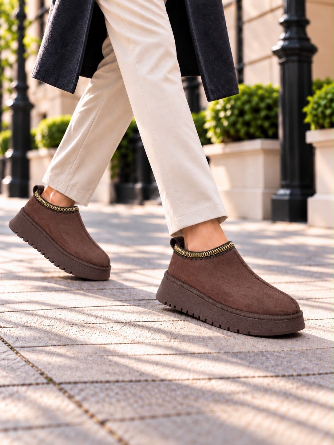 Süet Dokulu Kalın Taban Erkek Slip-On Ayakkabı (AYKKA24)