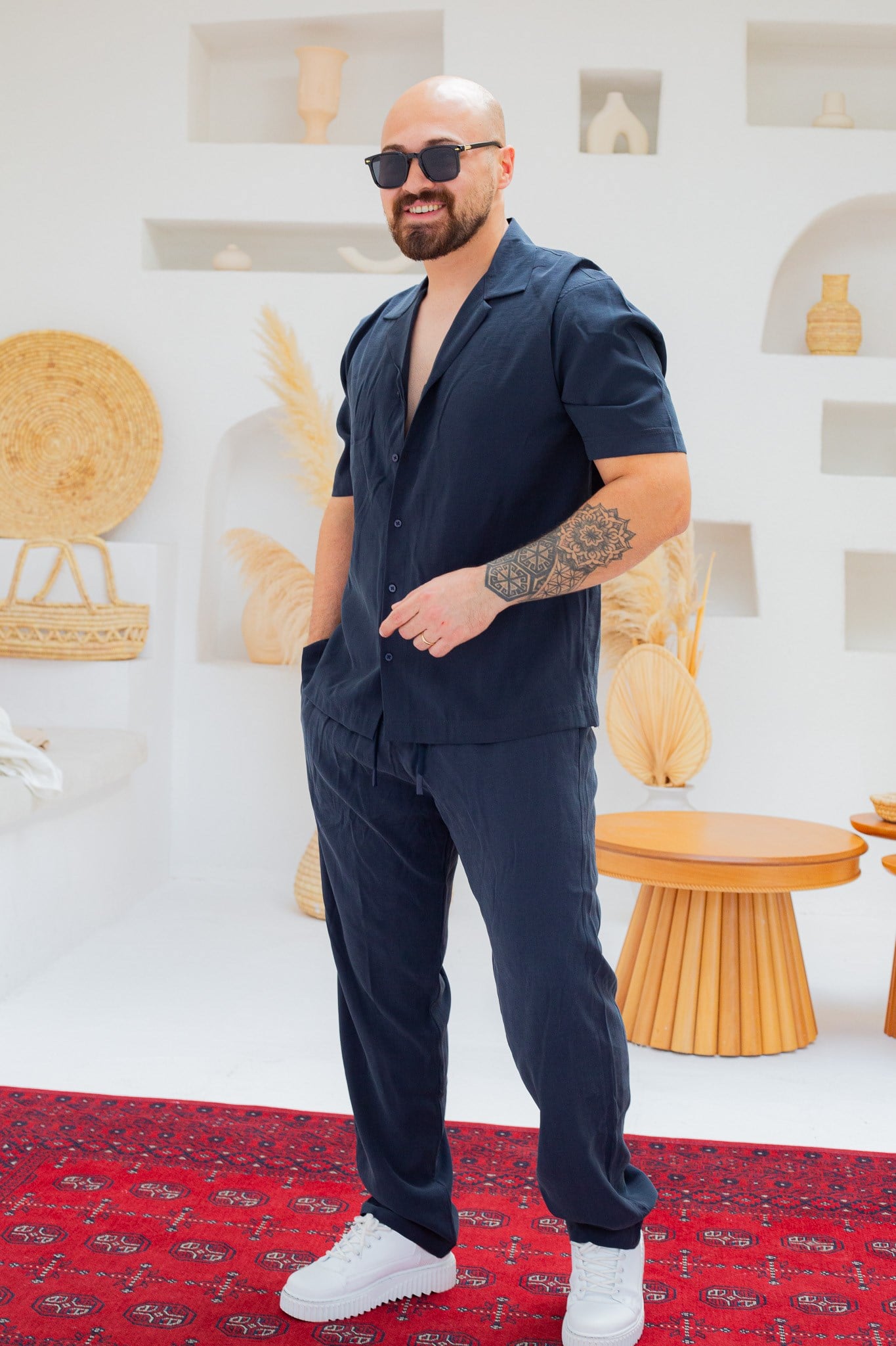 Tensel Kumaş Dökümlü Oversize Alt/Üst Takım (TKL58)
