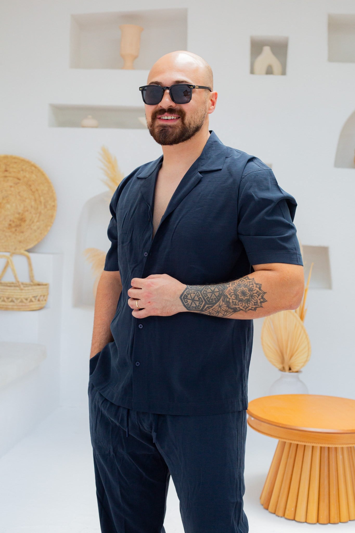 Tensel Kumaş Dökümlü Oversize Alt/Üst Takım (TKL58)