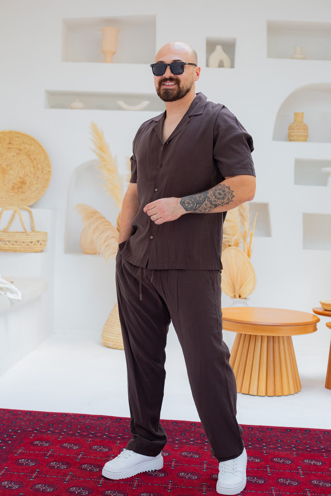 Tensel Kumaş Dökümlü Oversize Alt/Üst Takım (TKKA58)