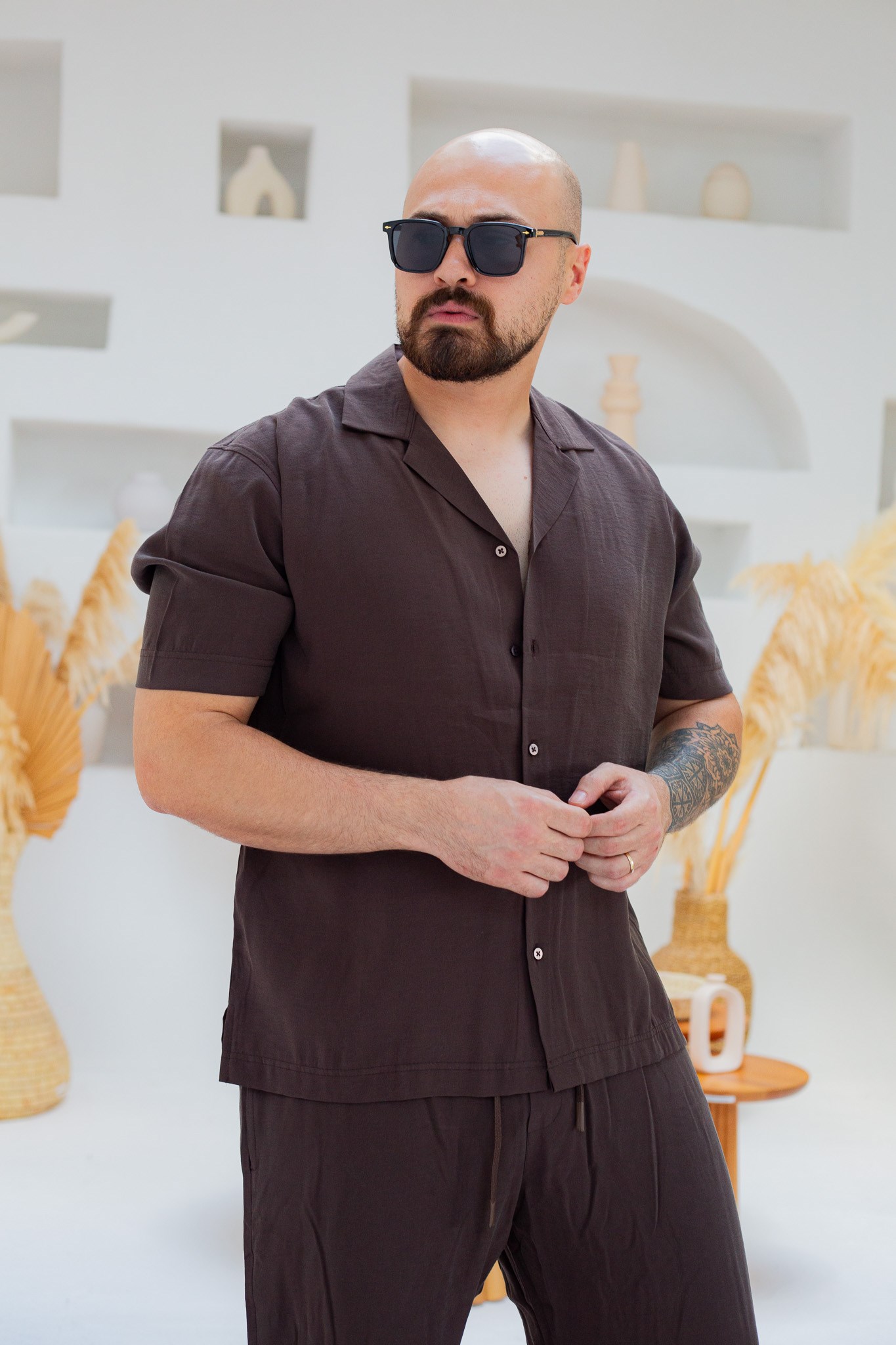 Tensel Kumaş Dökümlü Oversize Alt/Üst Takım (TKKA58)