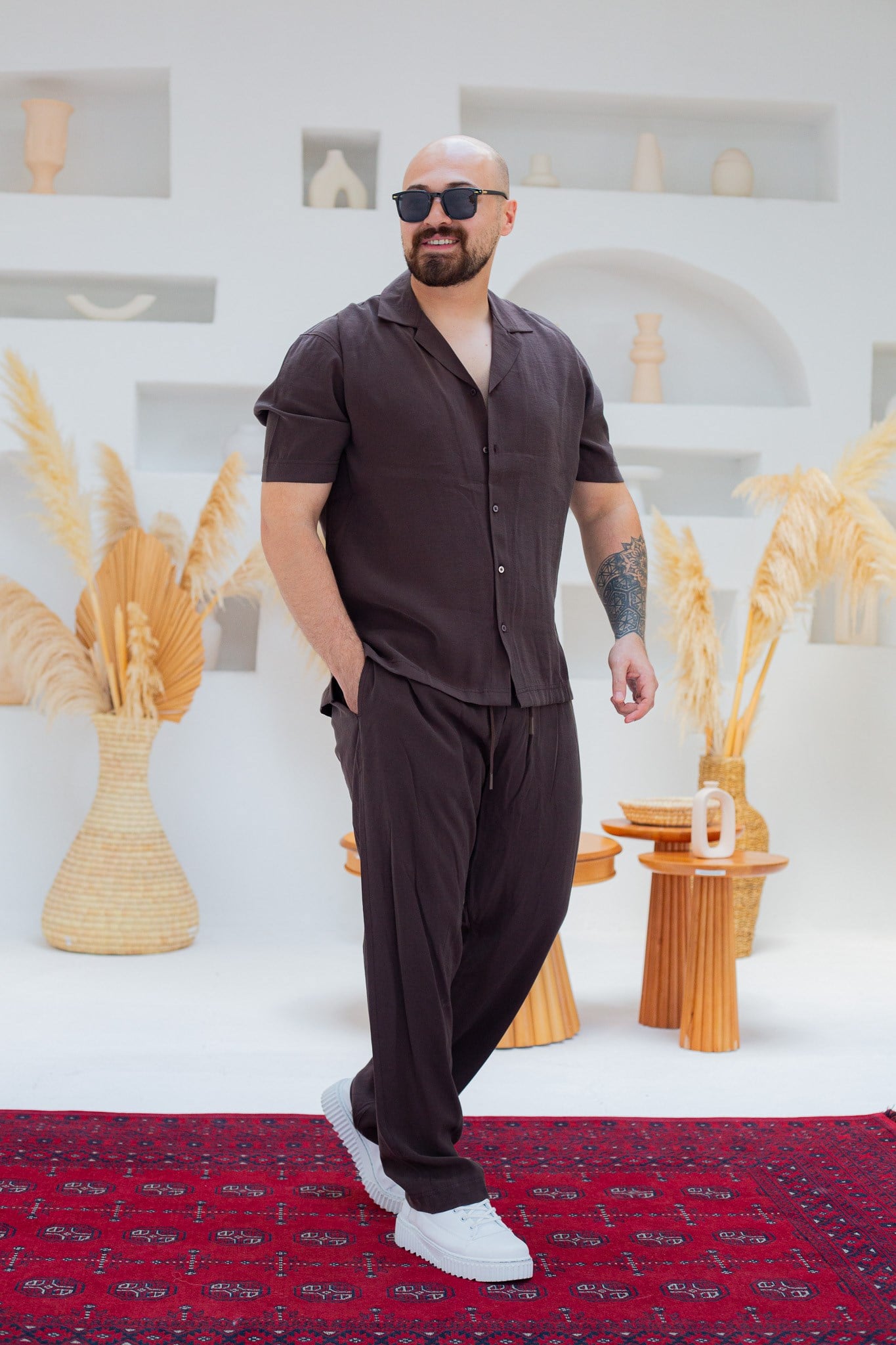 Tensel Kumaş Dökümlü Oversize Alt/Üst Takım (TKKA58)