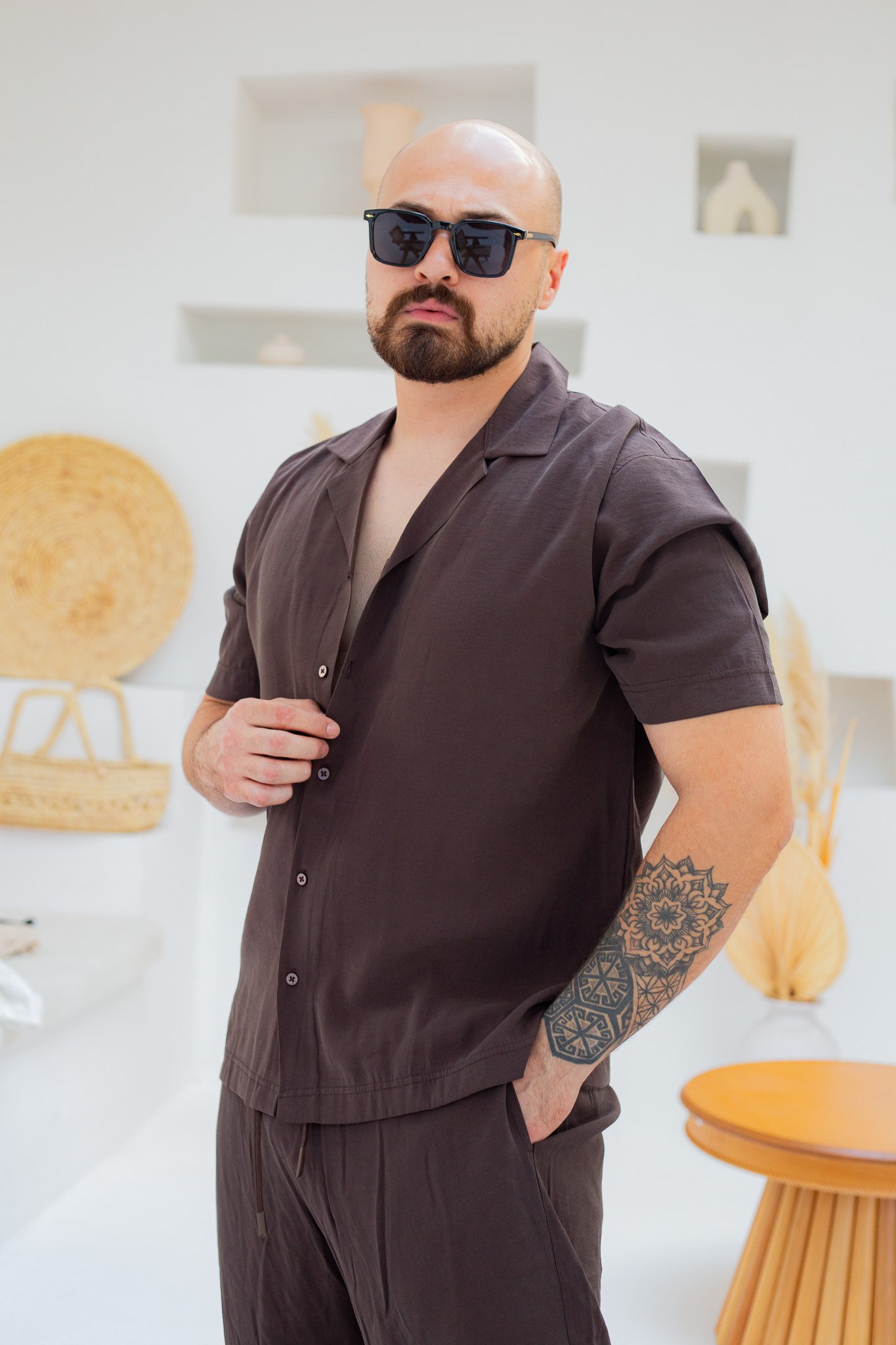Tensel Kumaş Dökümlü Oversize Alt/Üst Takım (TKKA58)
