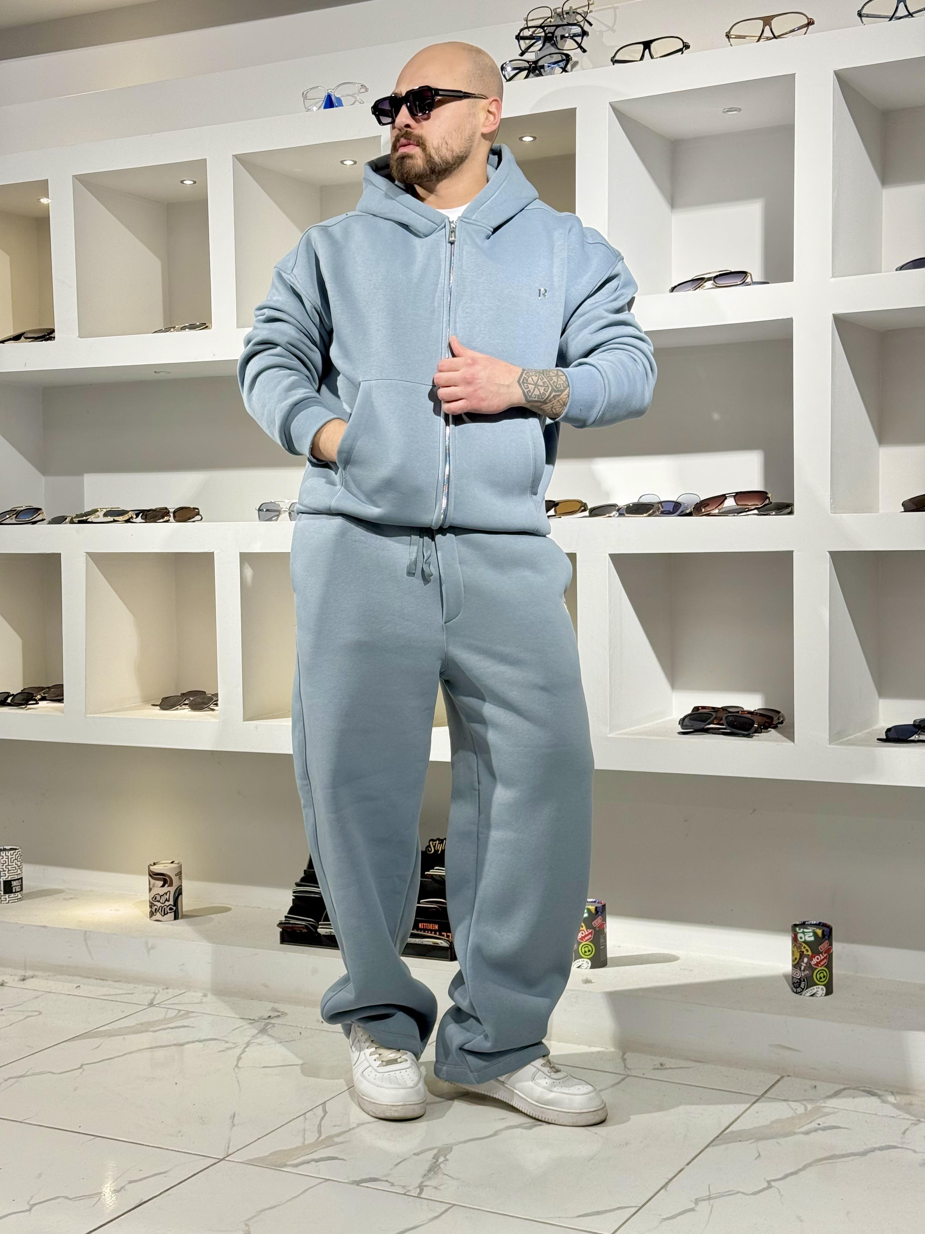 Üç İplik Oversize Kalıp Kapüşonlu Alt/Üst Takım (TKG34)