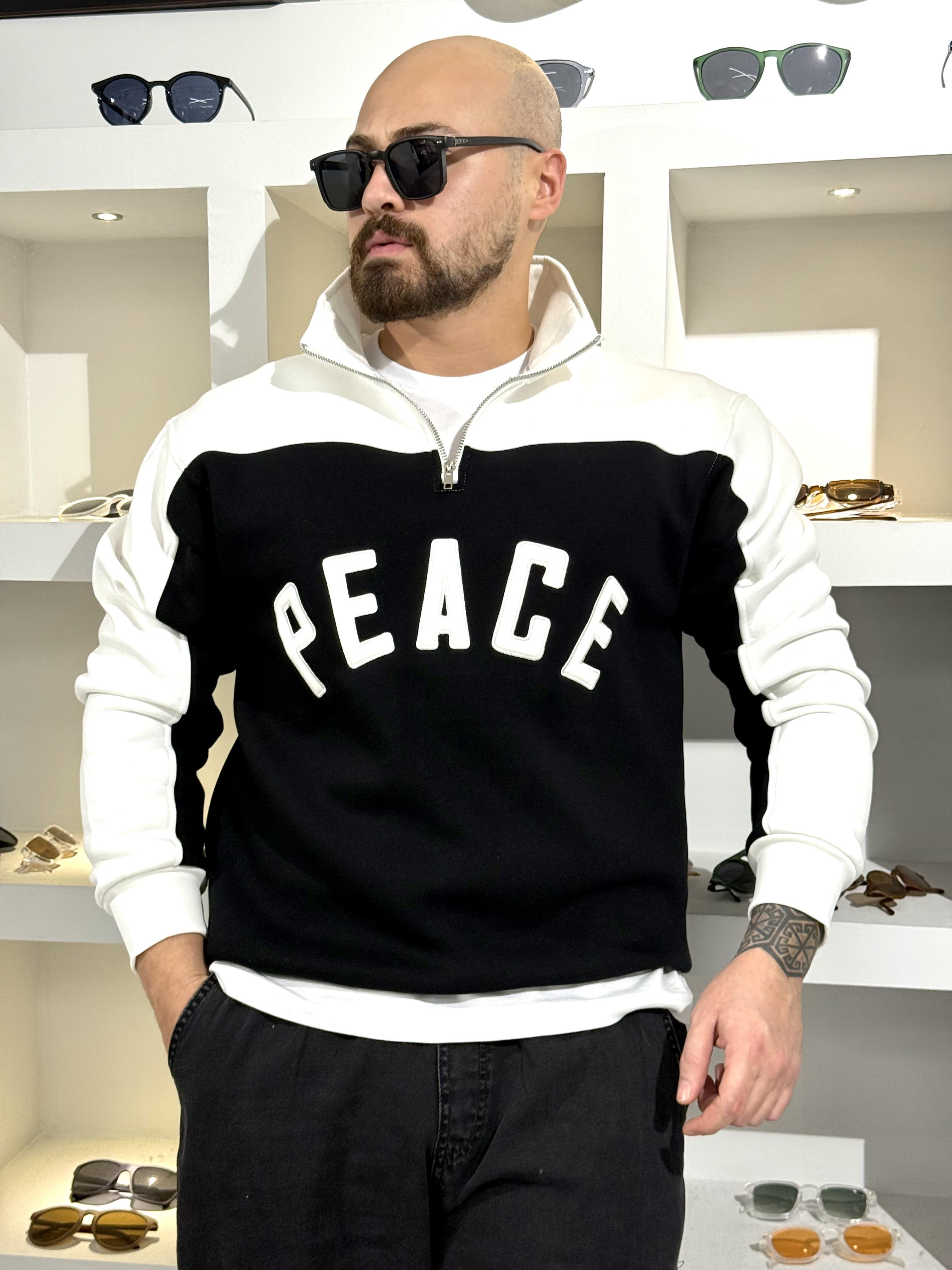 Üç İplik Peace Yazılı Sweatshirt (SVTS70)