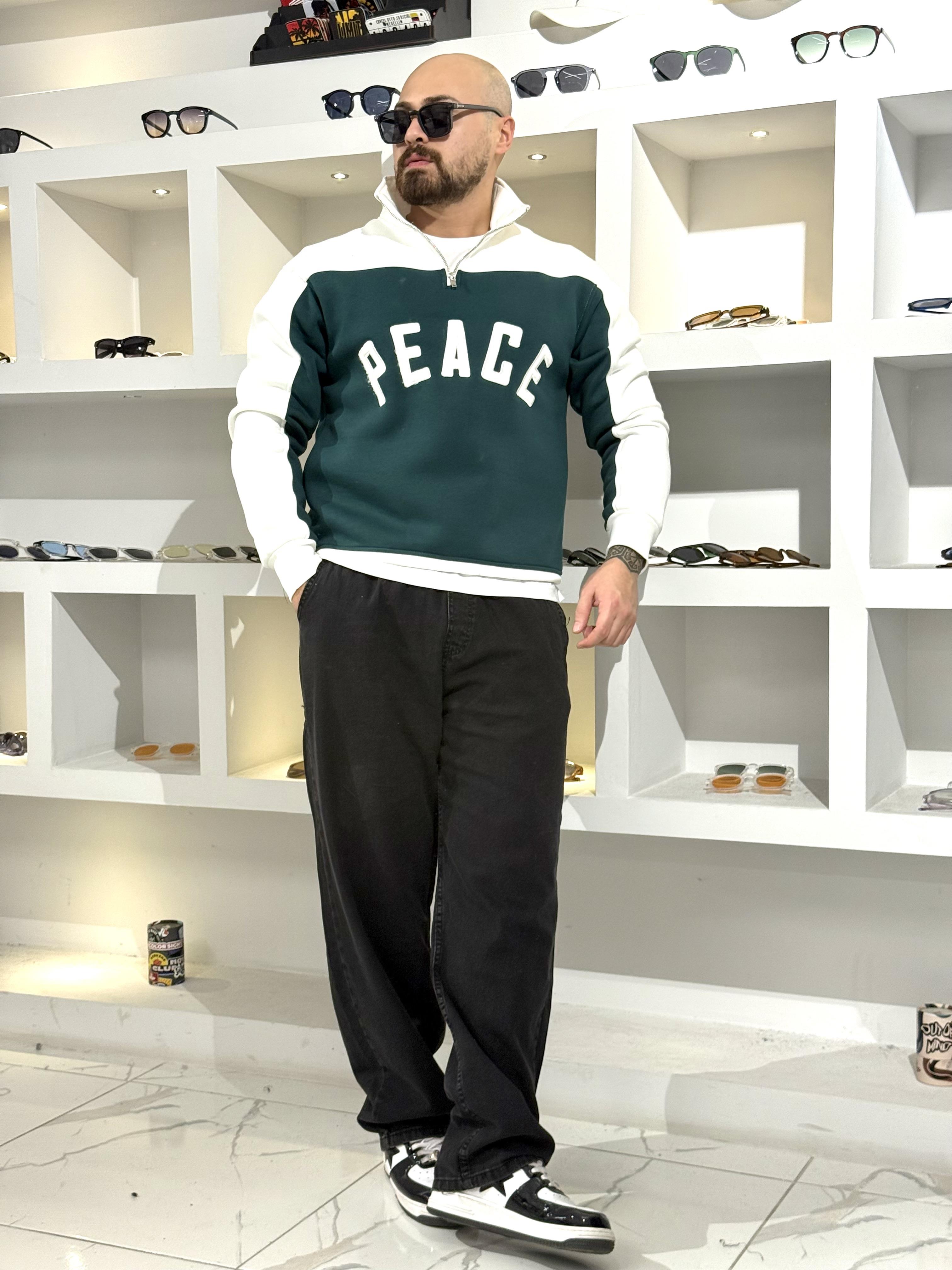 Üç İplik Peace Yazılı Sweatshirt (SVTY70)