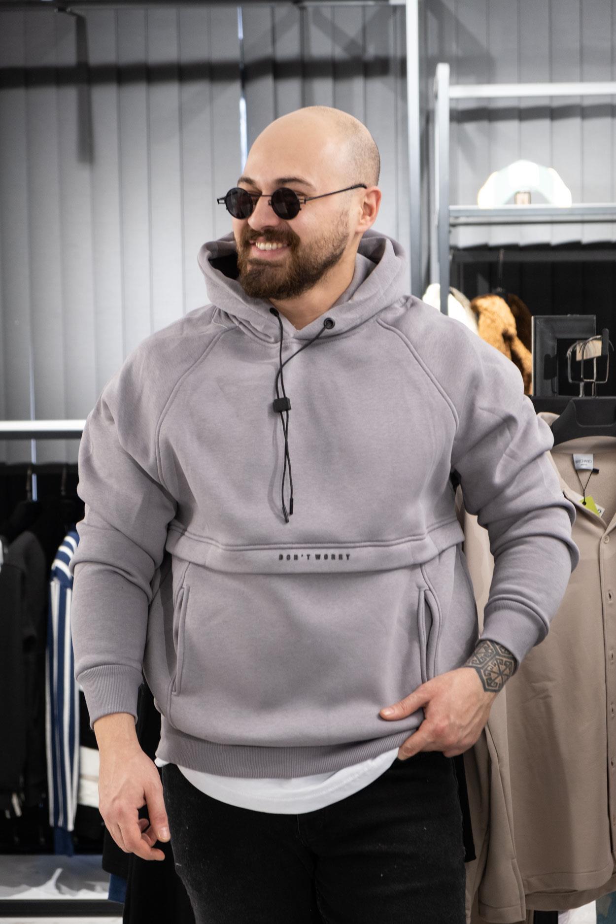 Üç İplik Şardonlu Kapüşonlu Sweatshirt (K-SWTG11)