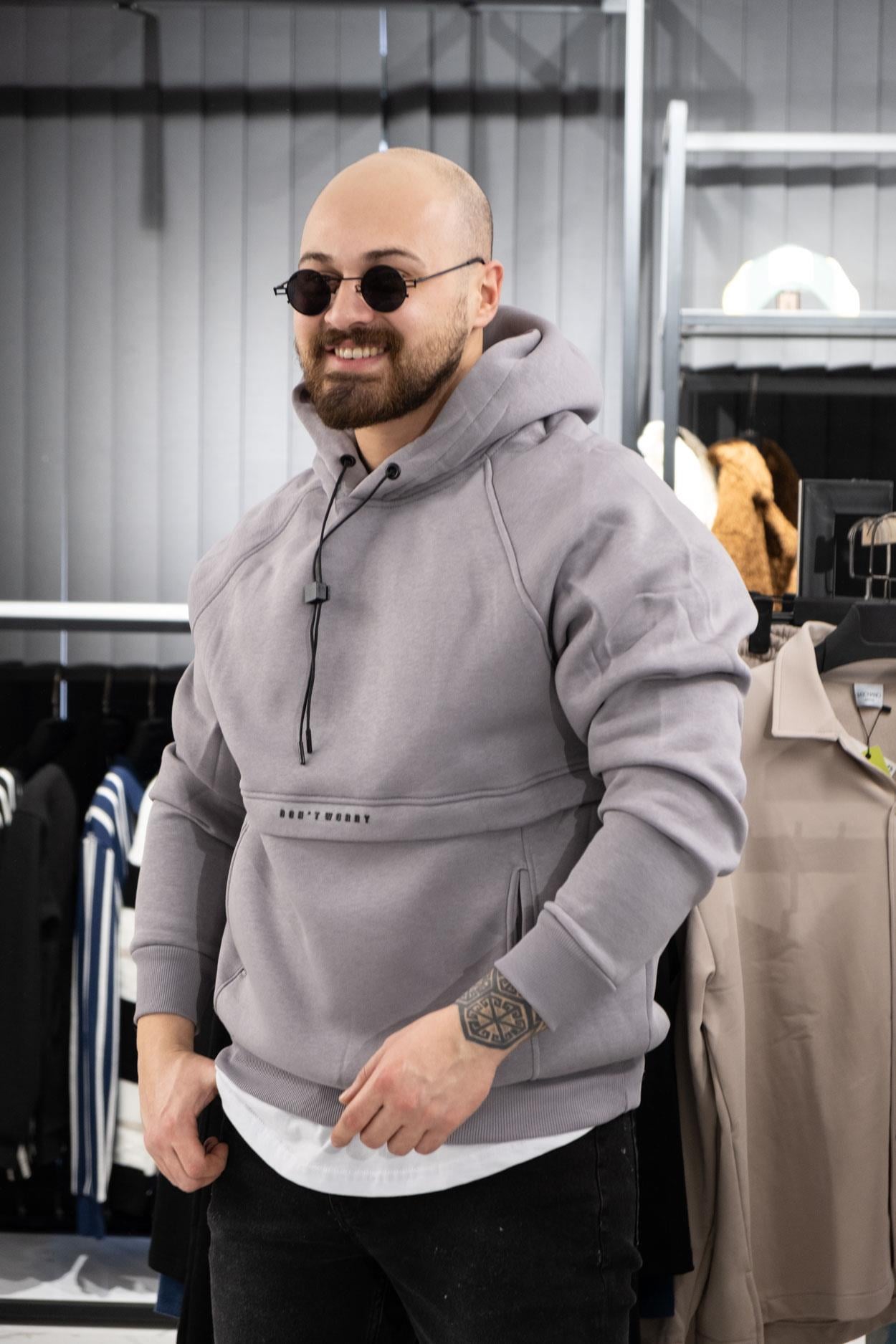 Üç İplik Şardonlu Kapüşonlu Sweatshirt (K-SWTG11)