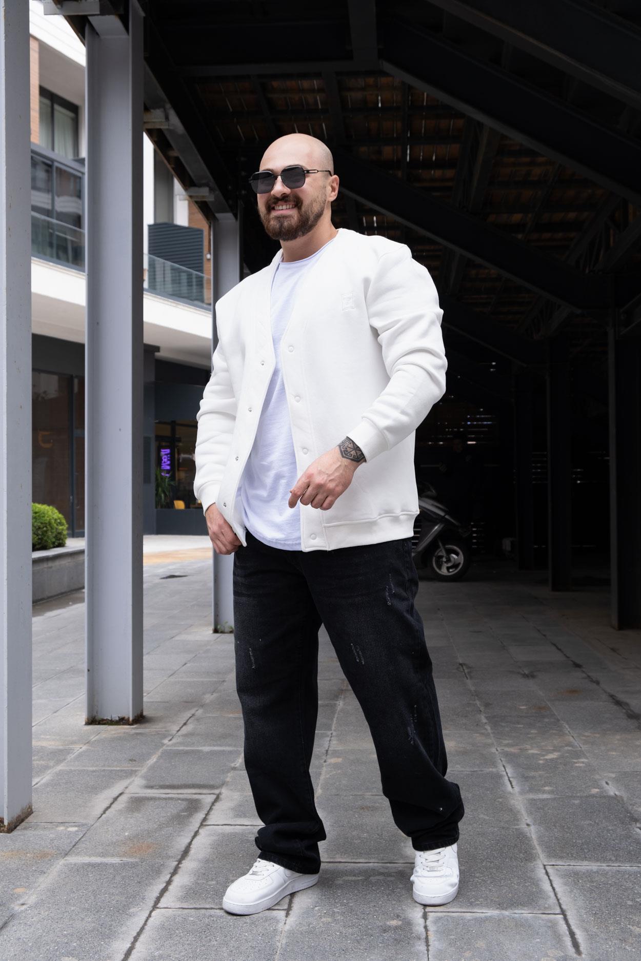 Üç İplik Şardonlu Rahat Kalıp Hırka (MEVB30)