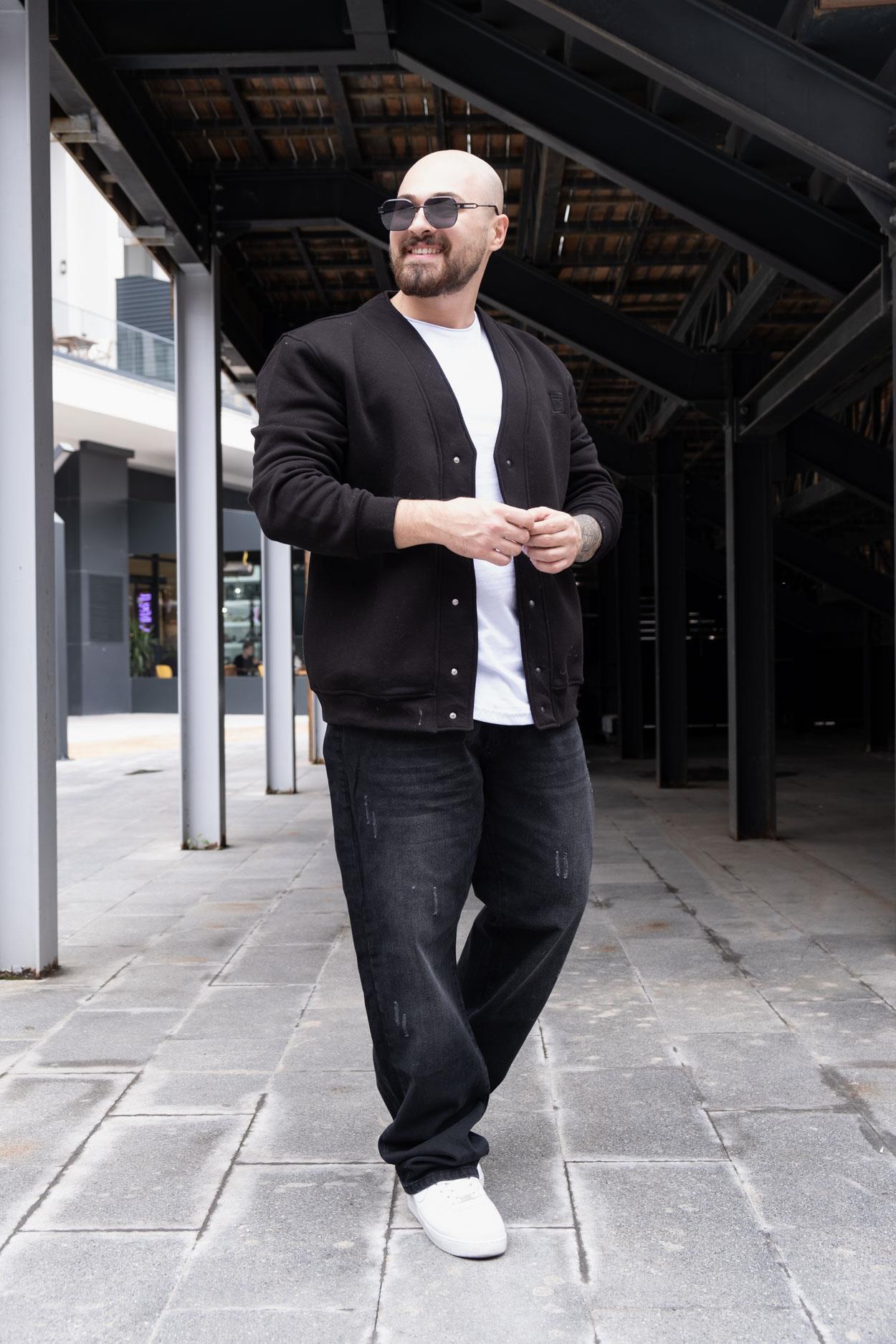 Üç İplik Şardonlu Rahat Kalıp Hırka (MEVS30)