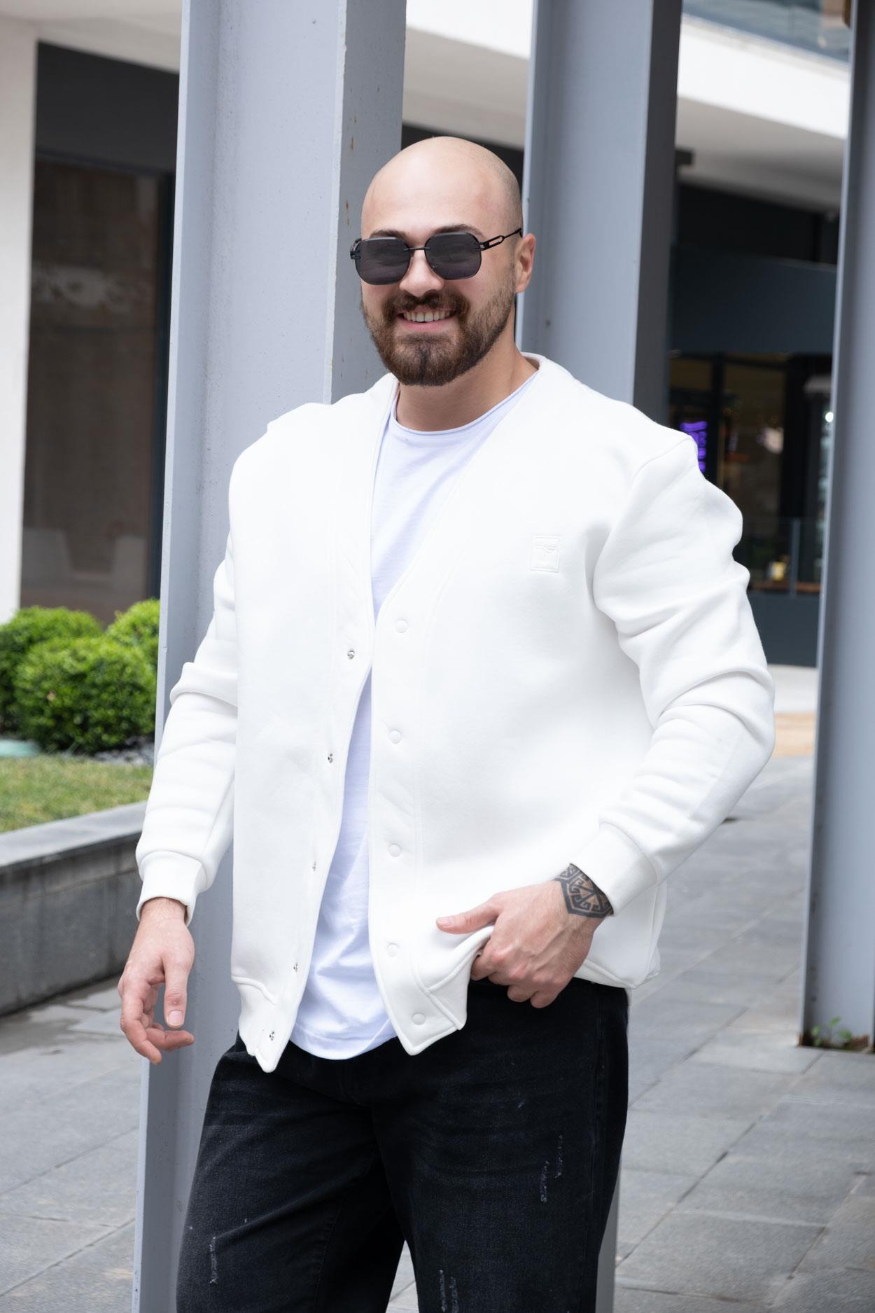 Üç İplik Şardonlu Rahat Kalıp Hırka (MEVB30)