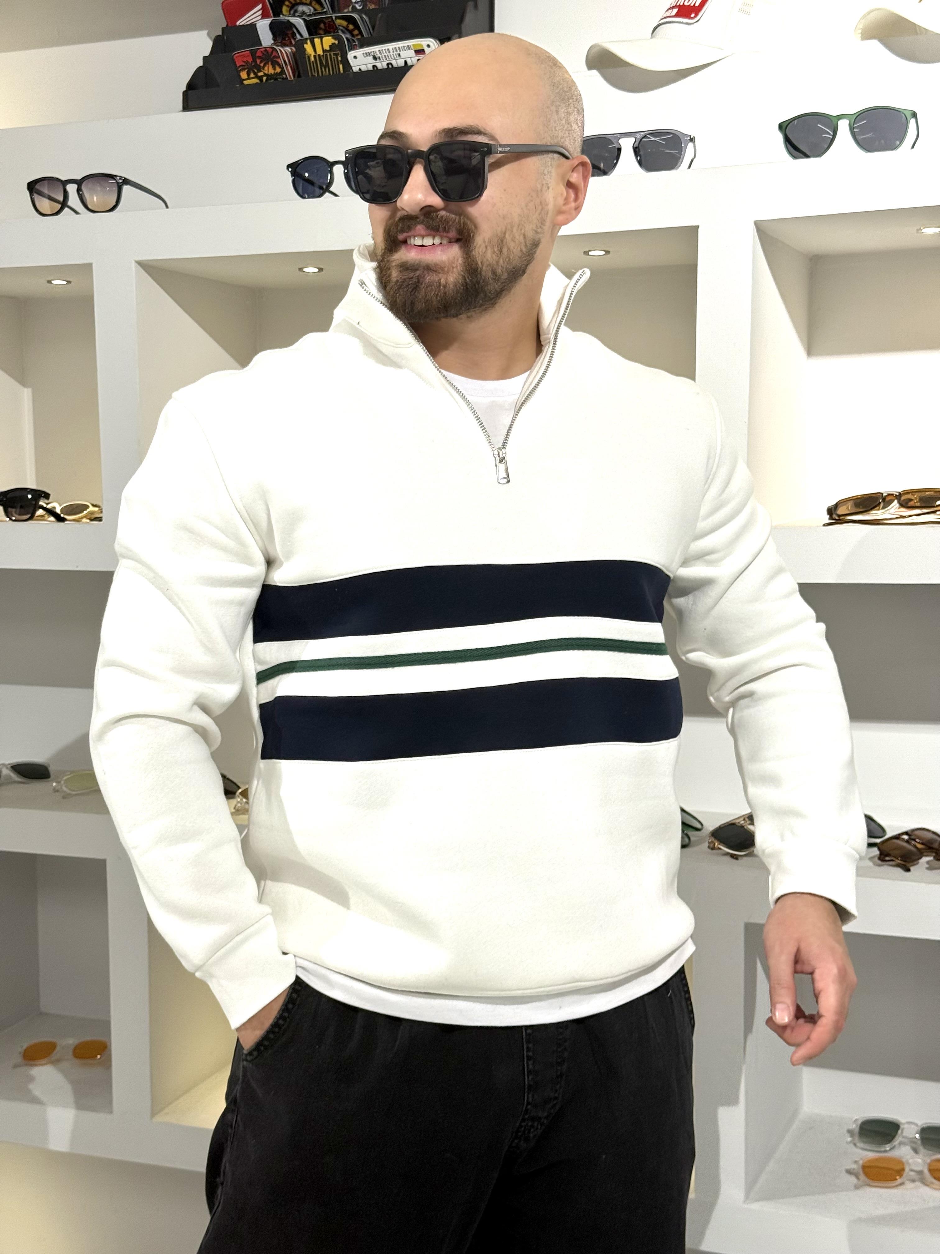 Üç İplik Yarım Fermuarlı Sweatshirt (SVTB69)