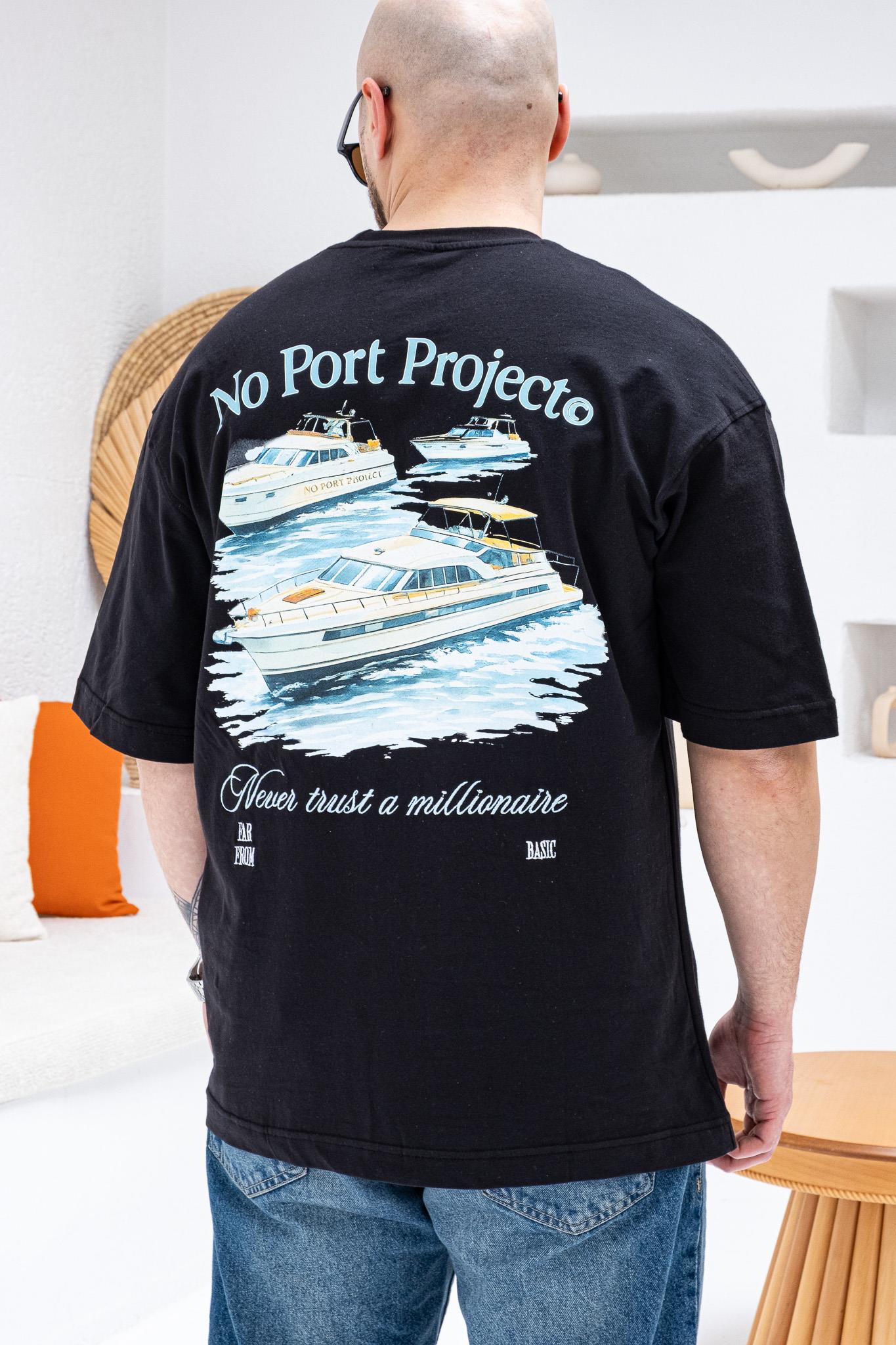 Yacht Sırt Baskılı Rahat Kalıp T-Shirt(TSS69)