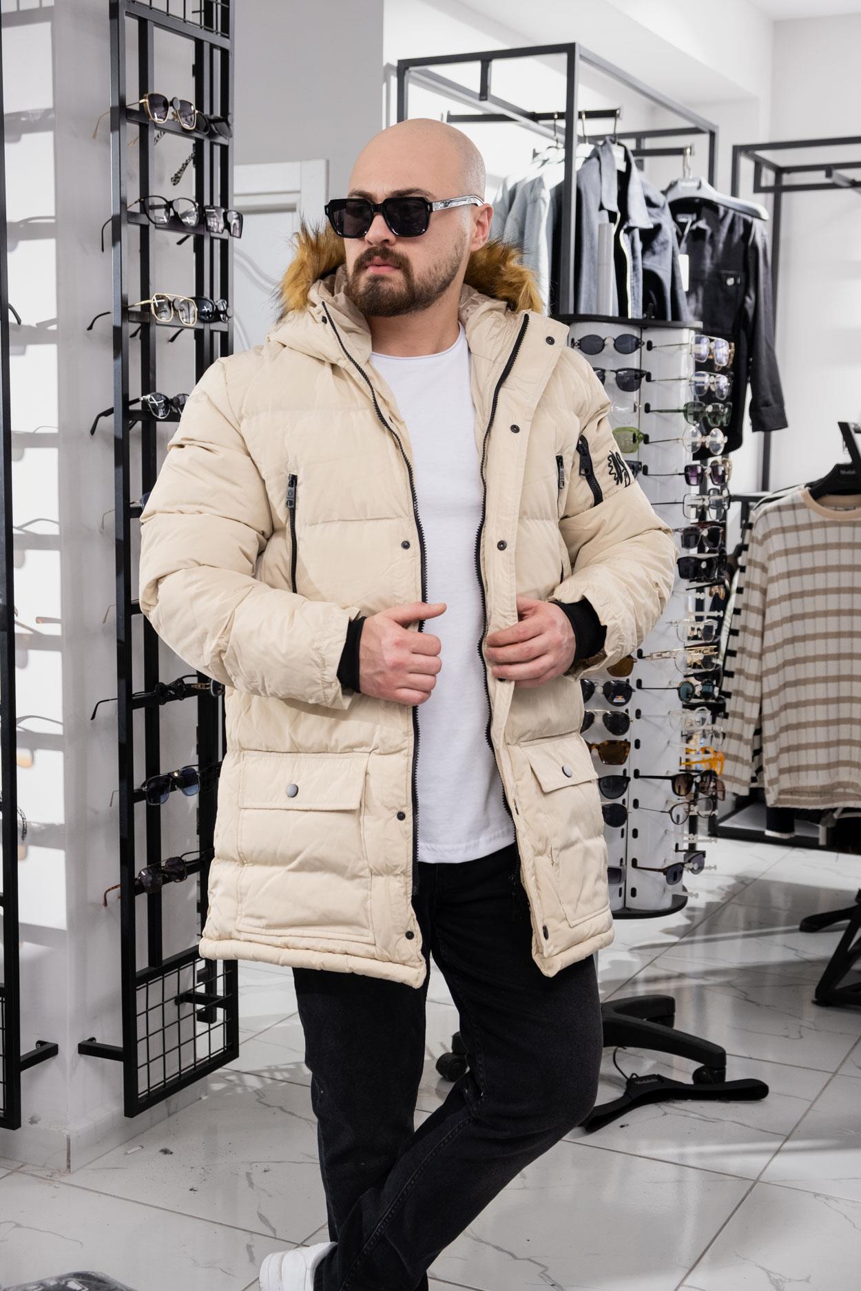 Yaka Kürklü Uzun Şişme Mont (MOK10)