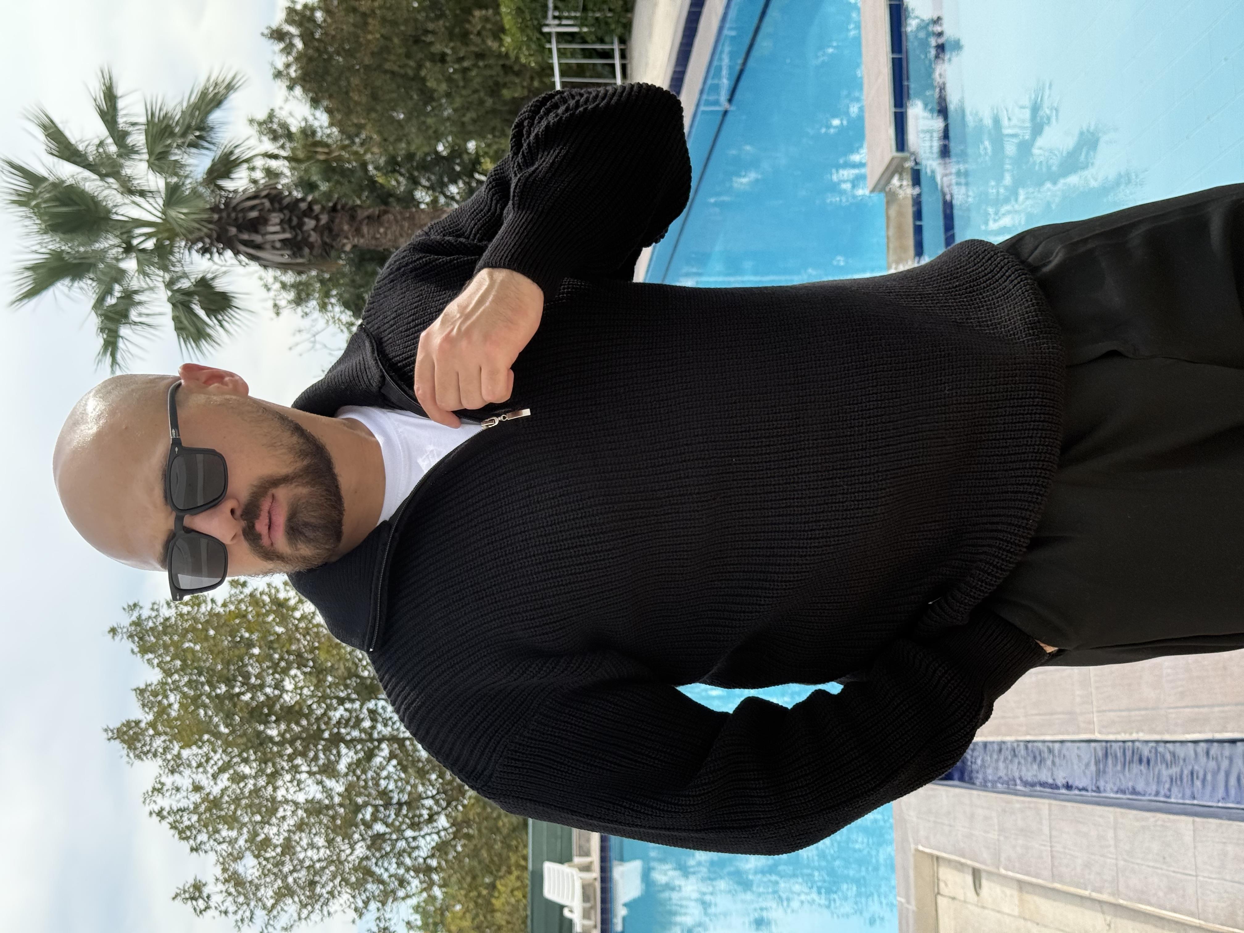 Yarım Fermuarlı Oversize Örme Kazak (SVTS48)