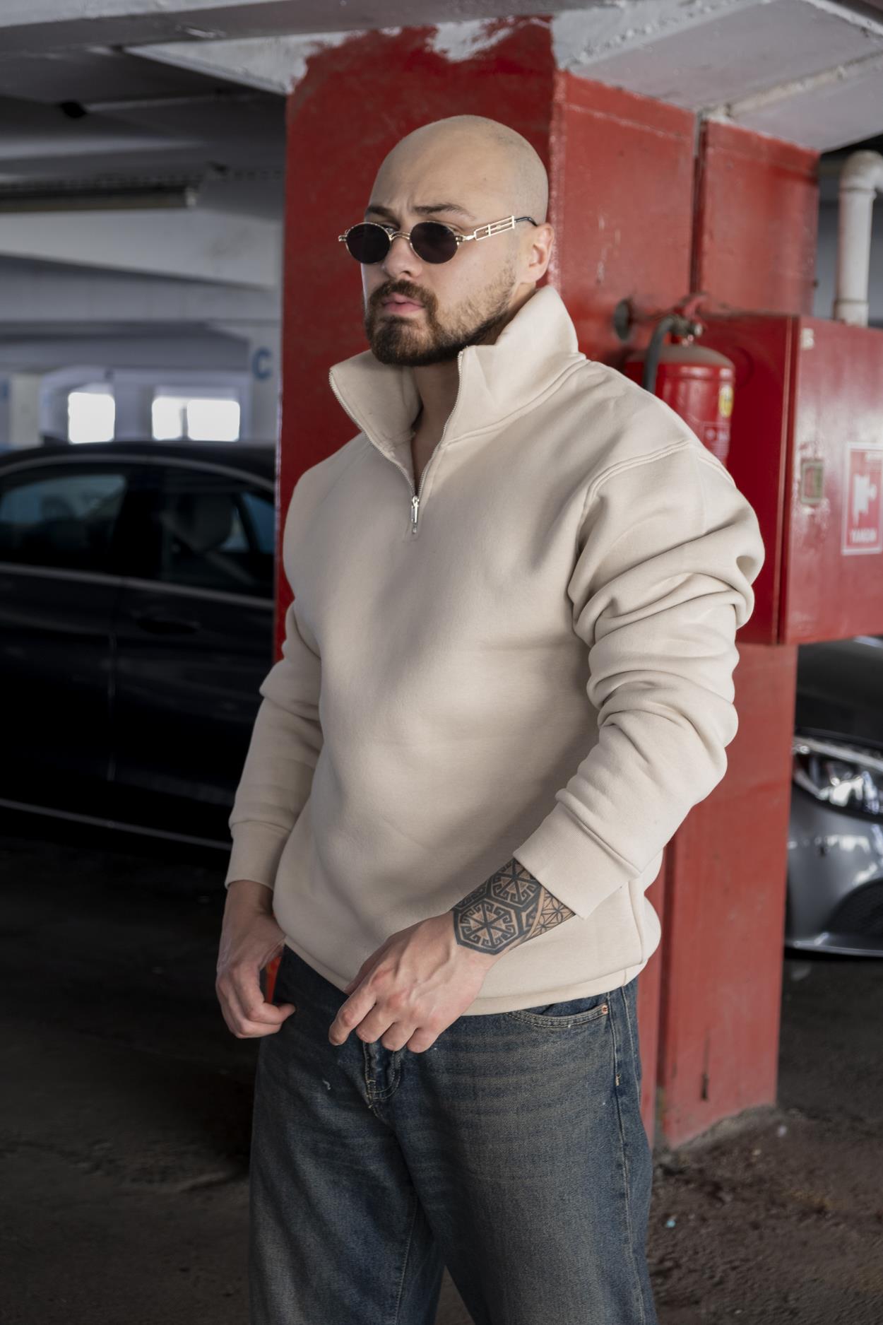 Yarım Fermuarlı Oversize Sweatshirt (SVTK04)