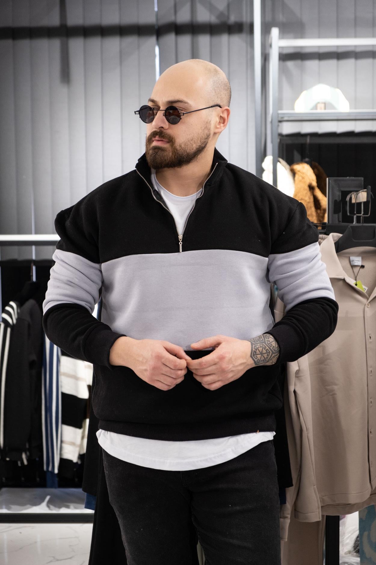 Yarım Fermuarlı Şardonlu Sweatshirt (K-SWTS9)