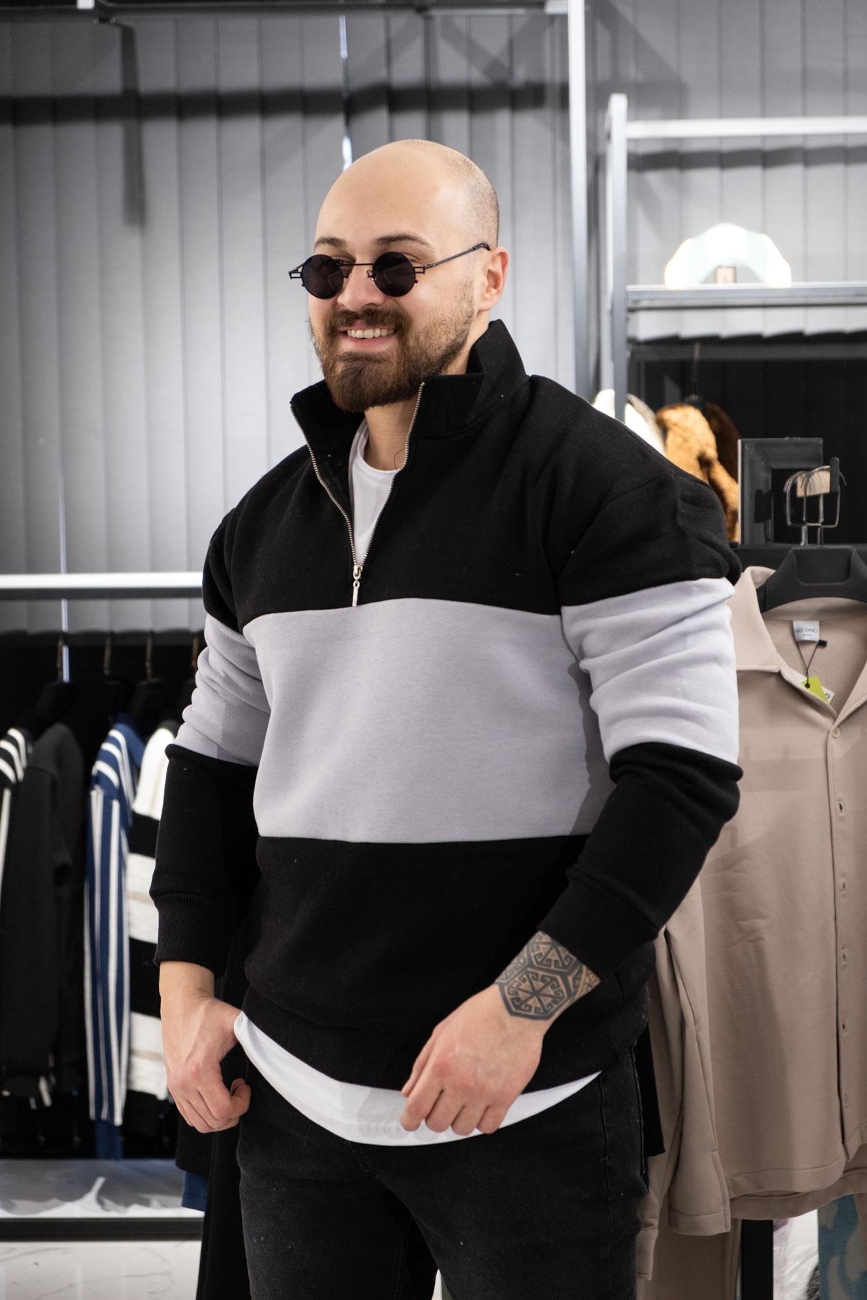 Yarım Fermuarlı Şardonlu Sweatshirt (K-SWTS9)