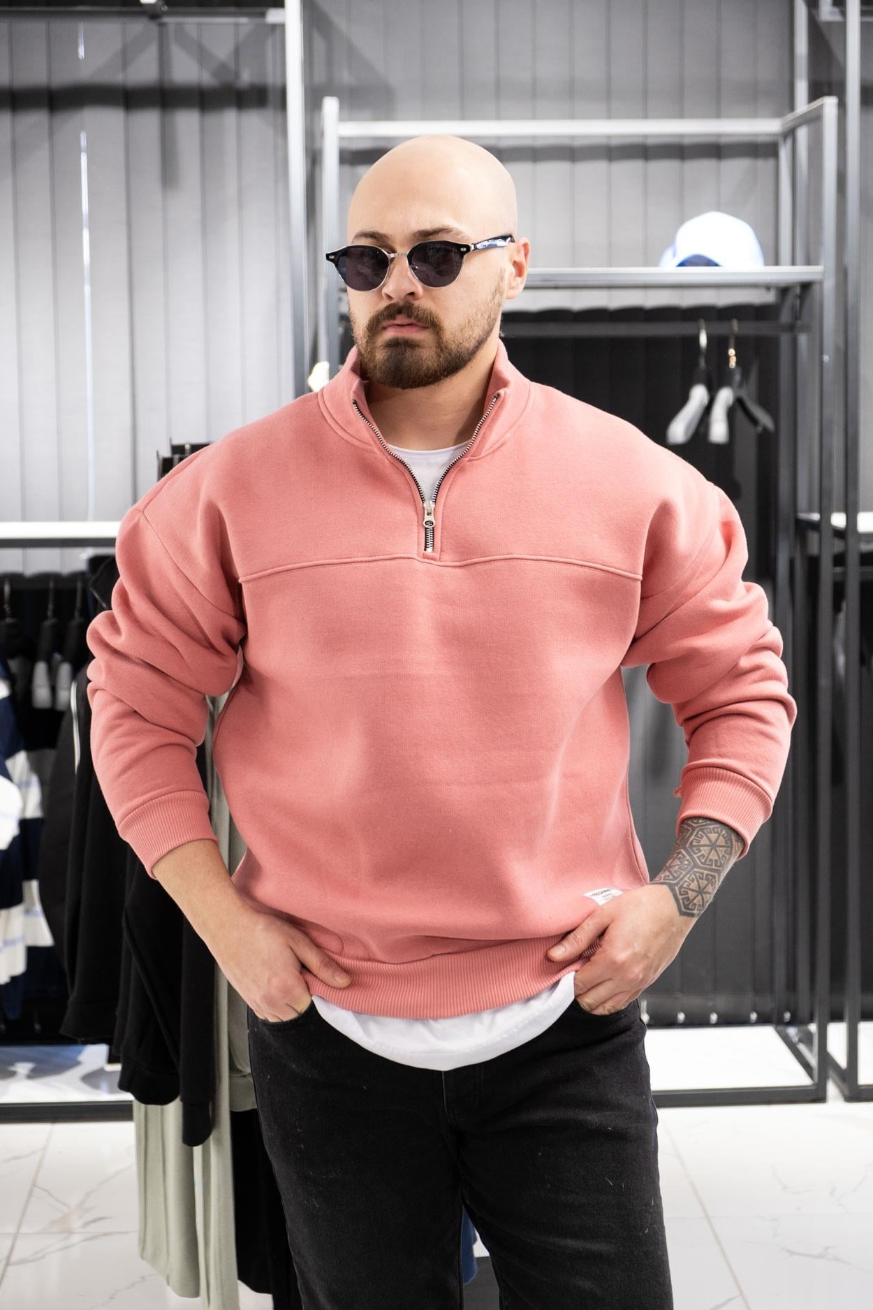 Yarım Fermuarlı Şardonlu Sweatshirt (K-SWTP14)
