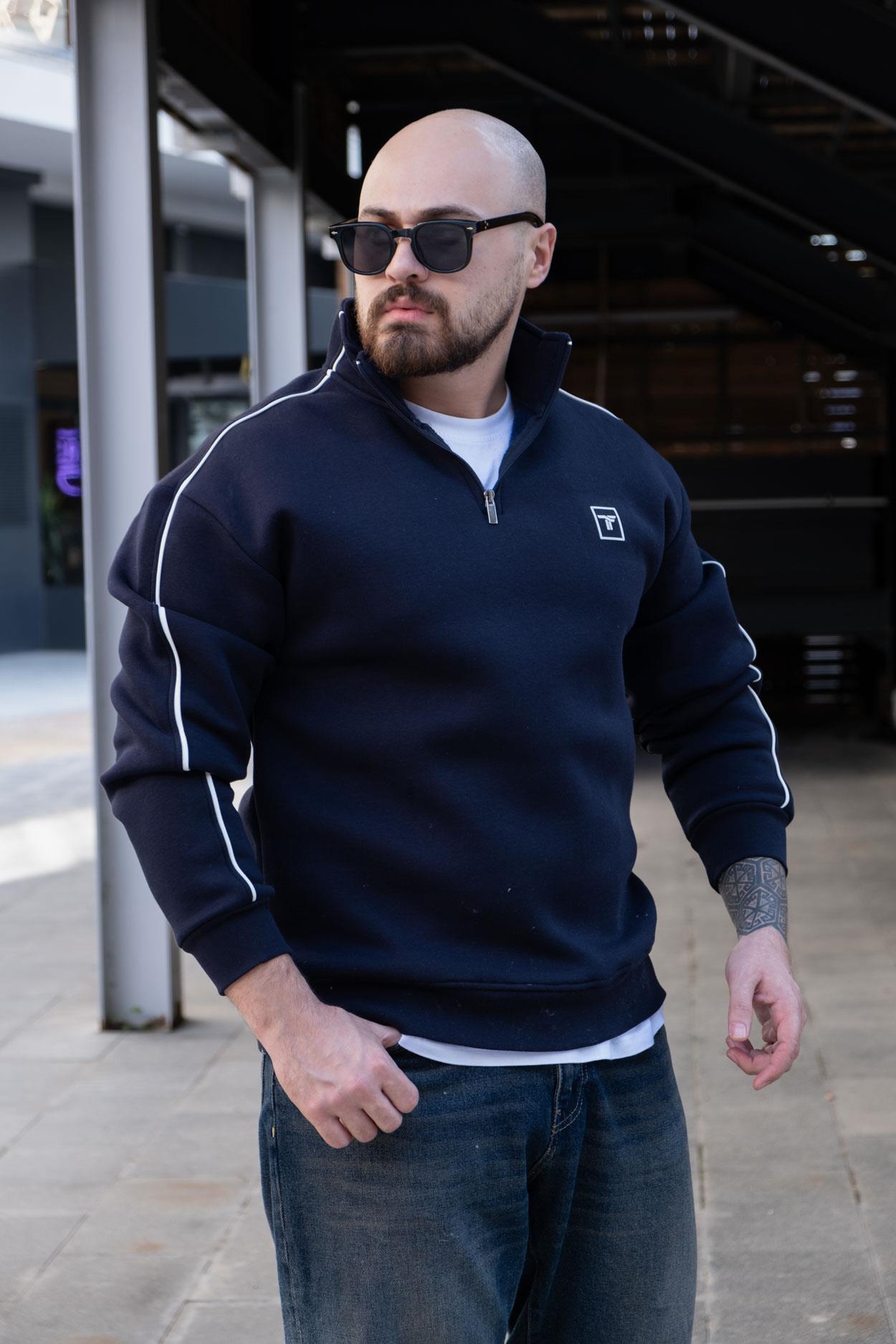 Yarım Fermuarlı Şardonlu Sweatshirt (SVTL30)
