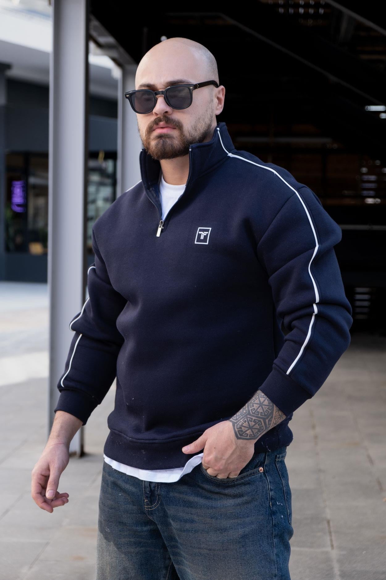 Yarım Fermuarlı Şardonlu Sweatshirt (SVTL30)