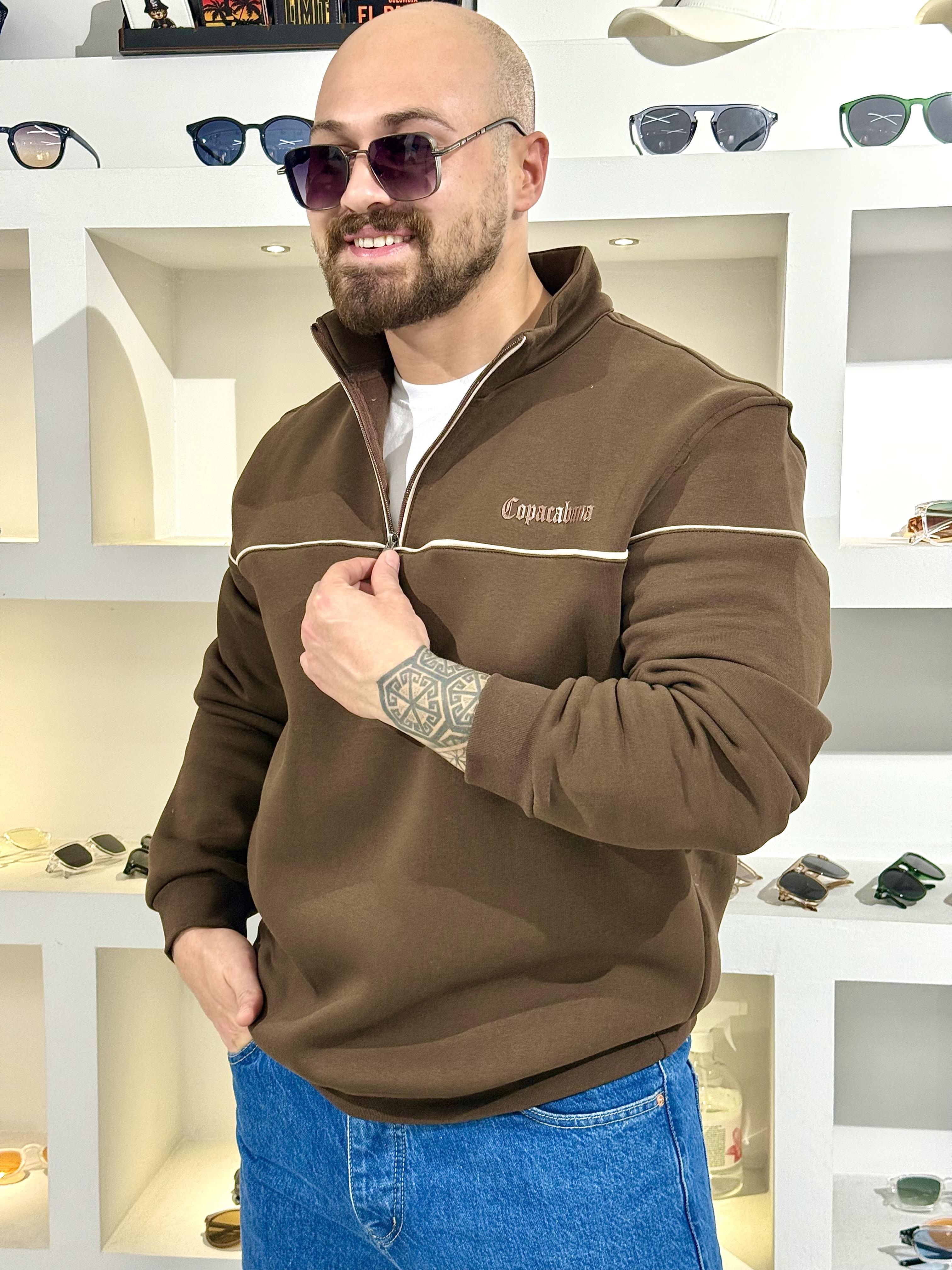 Yarım Fermuarlı Şardonlu Sweatshirt (SVTKA65)