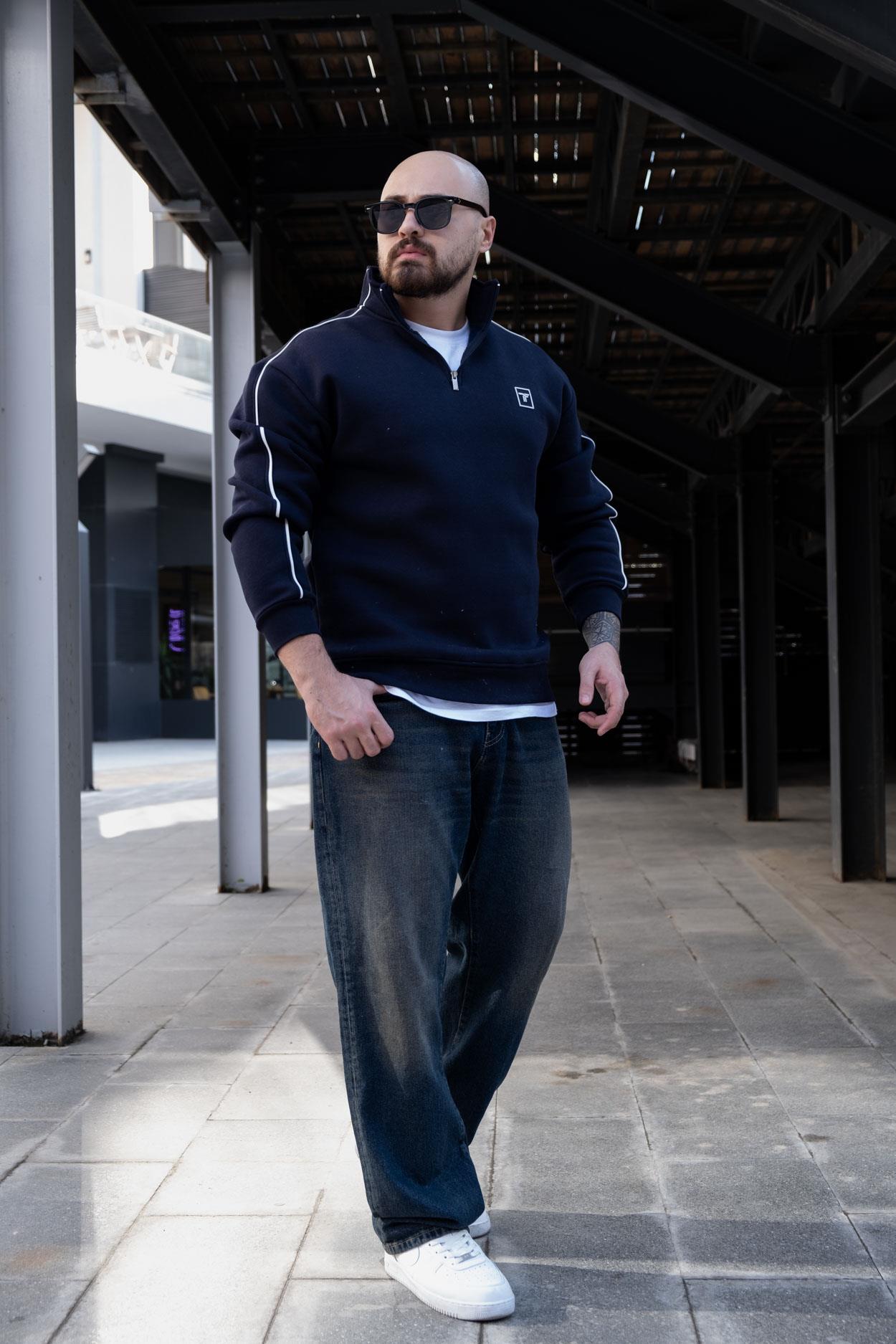 Yarım Fermuarlı Şardonlu Sweatshirt (SVTL30)