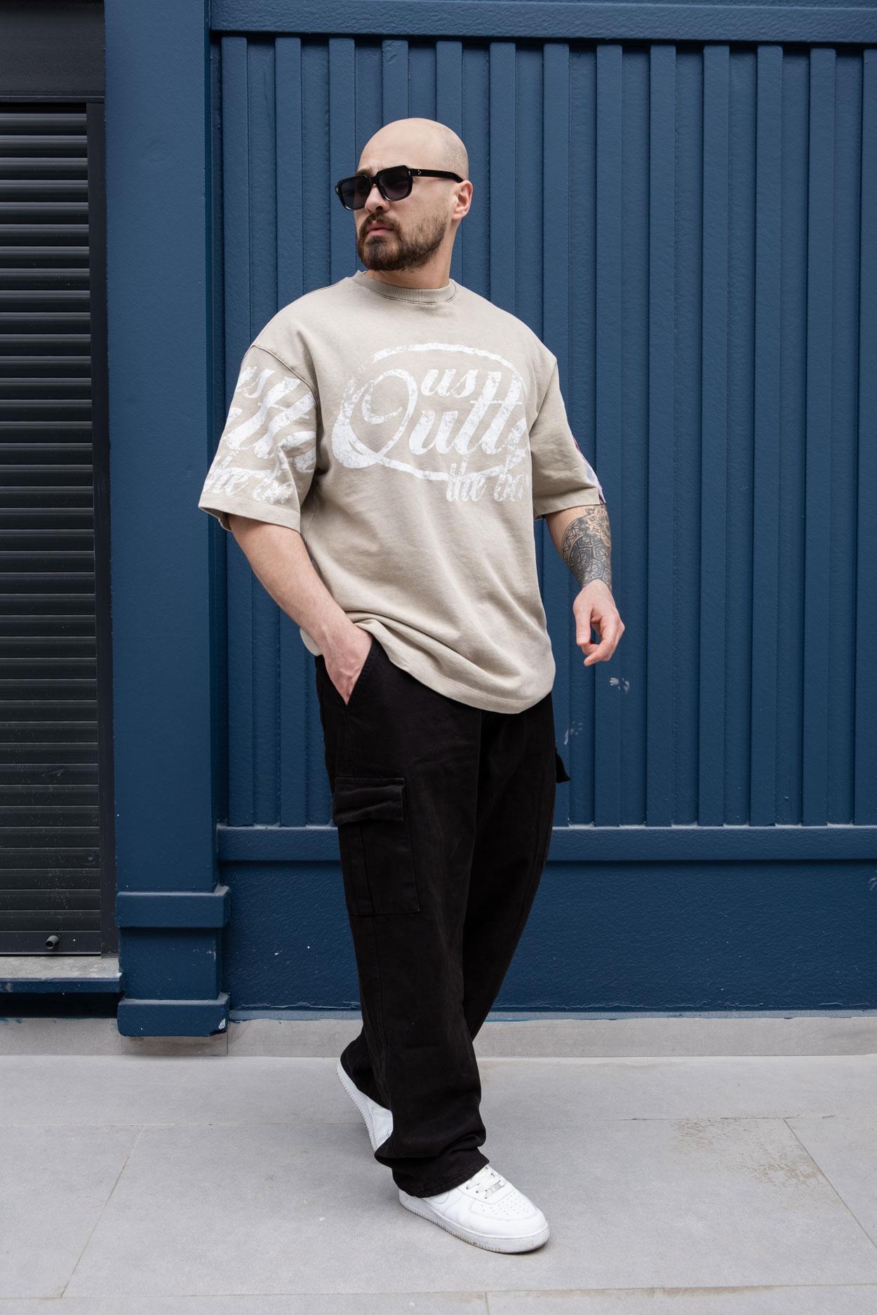 Yıkamalı Baskılı Oversize T-Shirt (TSK14)