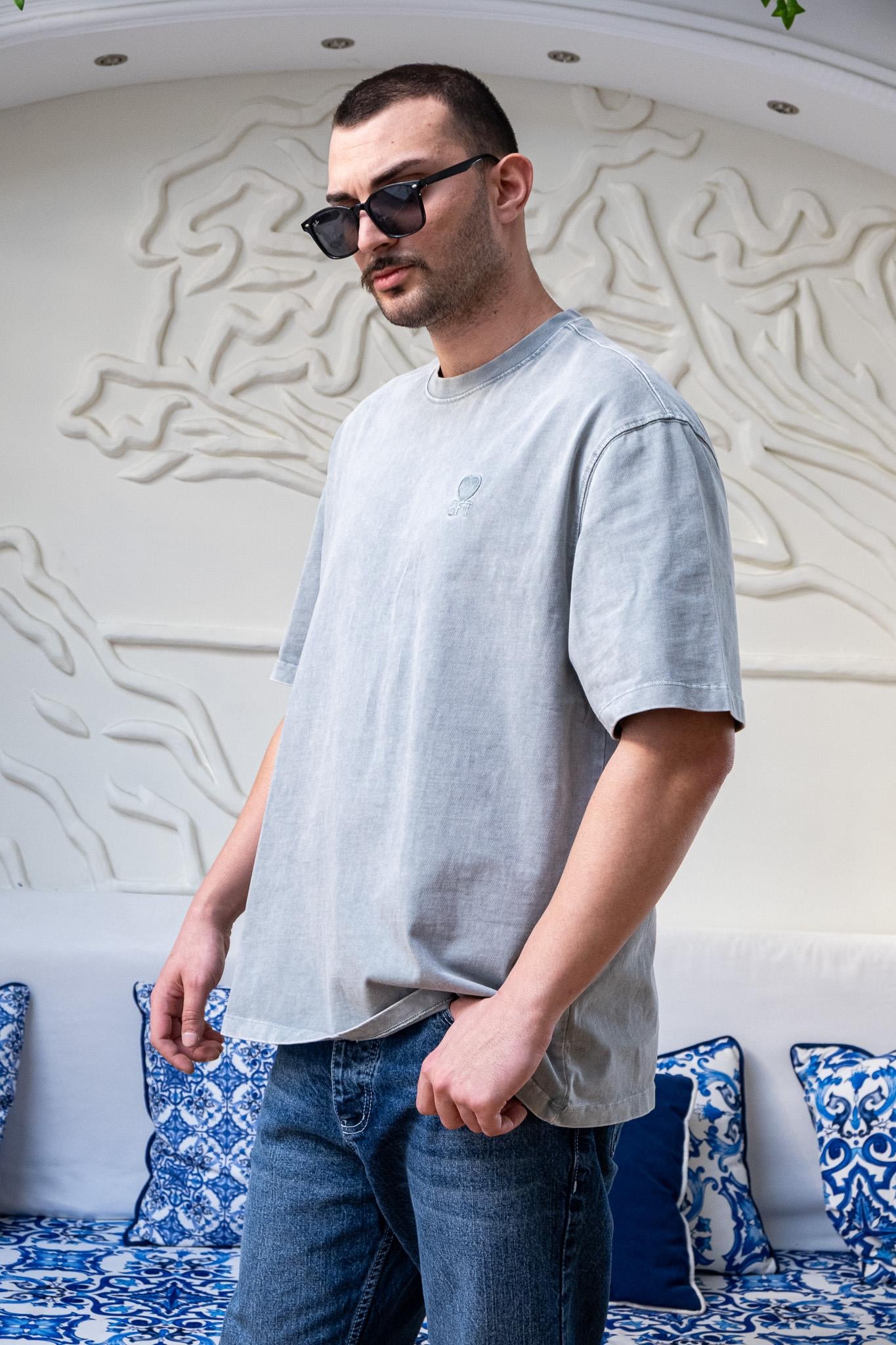 Yıkamalı Oversize Erkek T-Shirt (TSG39)