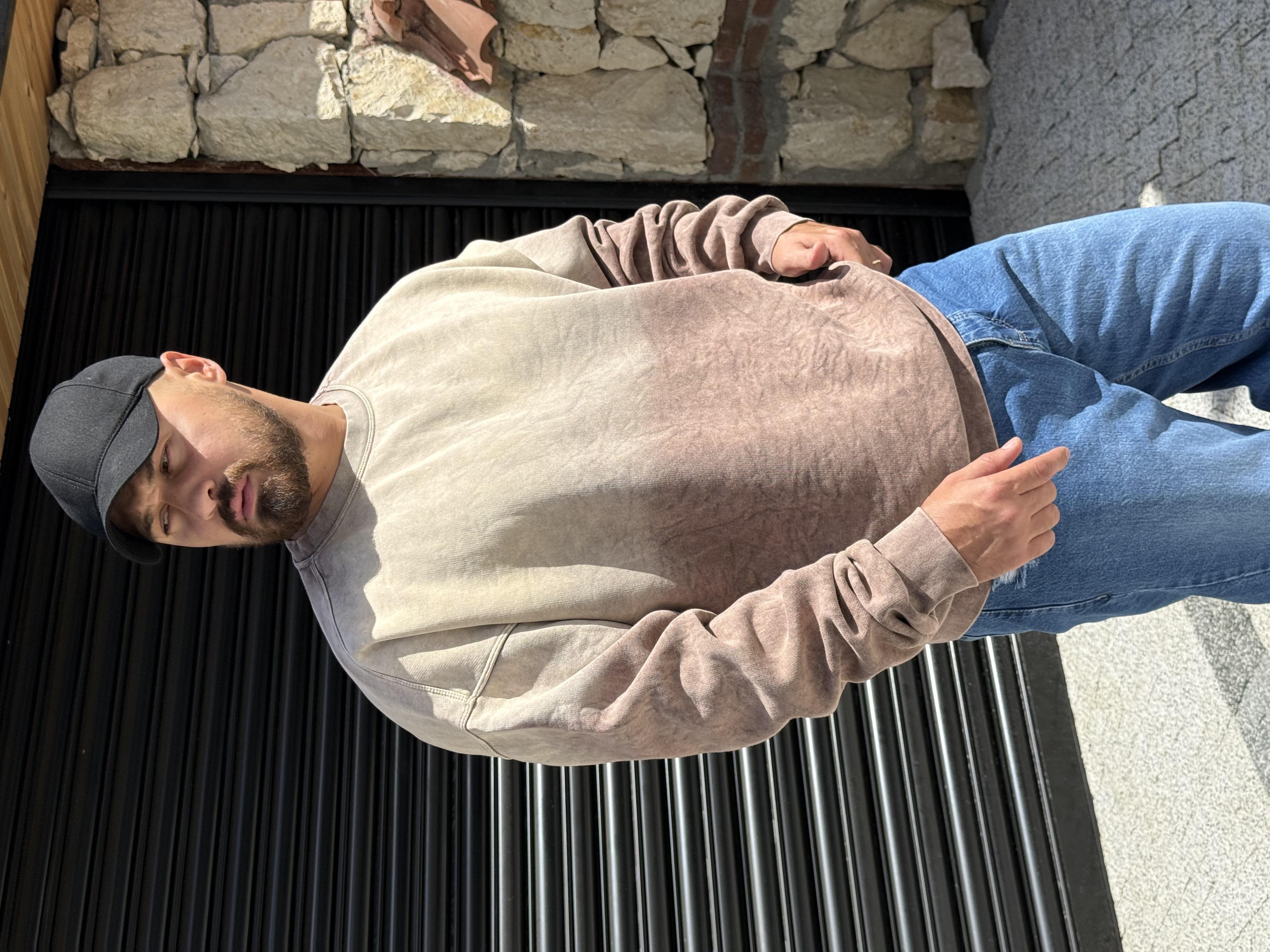 Yıkamalı Şardonlu Oversize Sweatshirt (SVTK52)