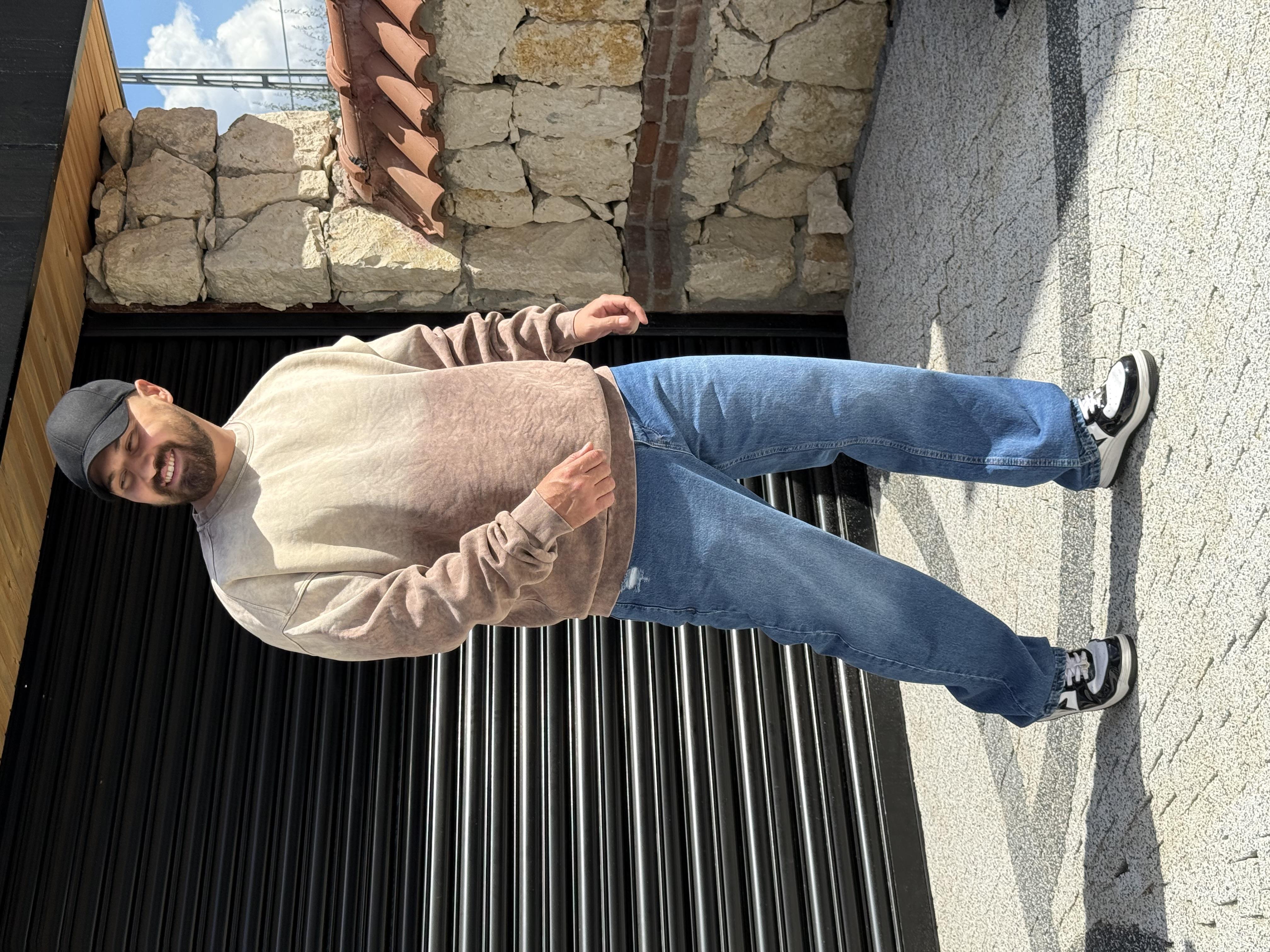 Yıkamalı Şardonlu Oversize Sweatshirt (SVTK52)