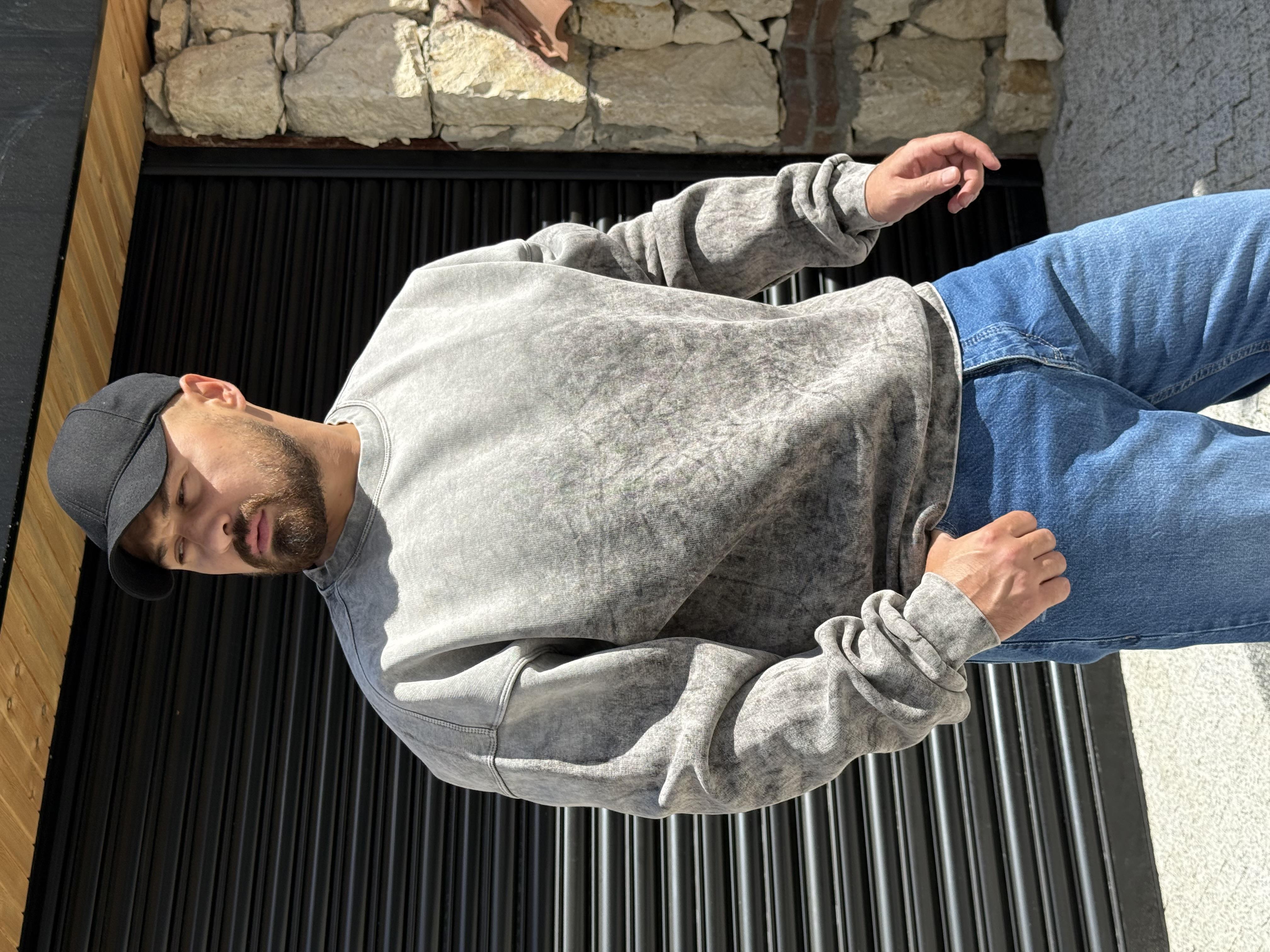Yıkamalı Şardonlu Oversize Sweatshirt (SVTG52)