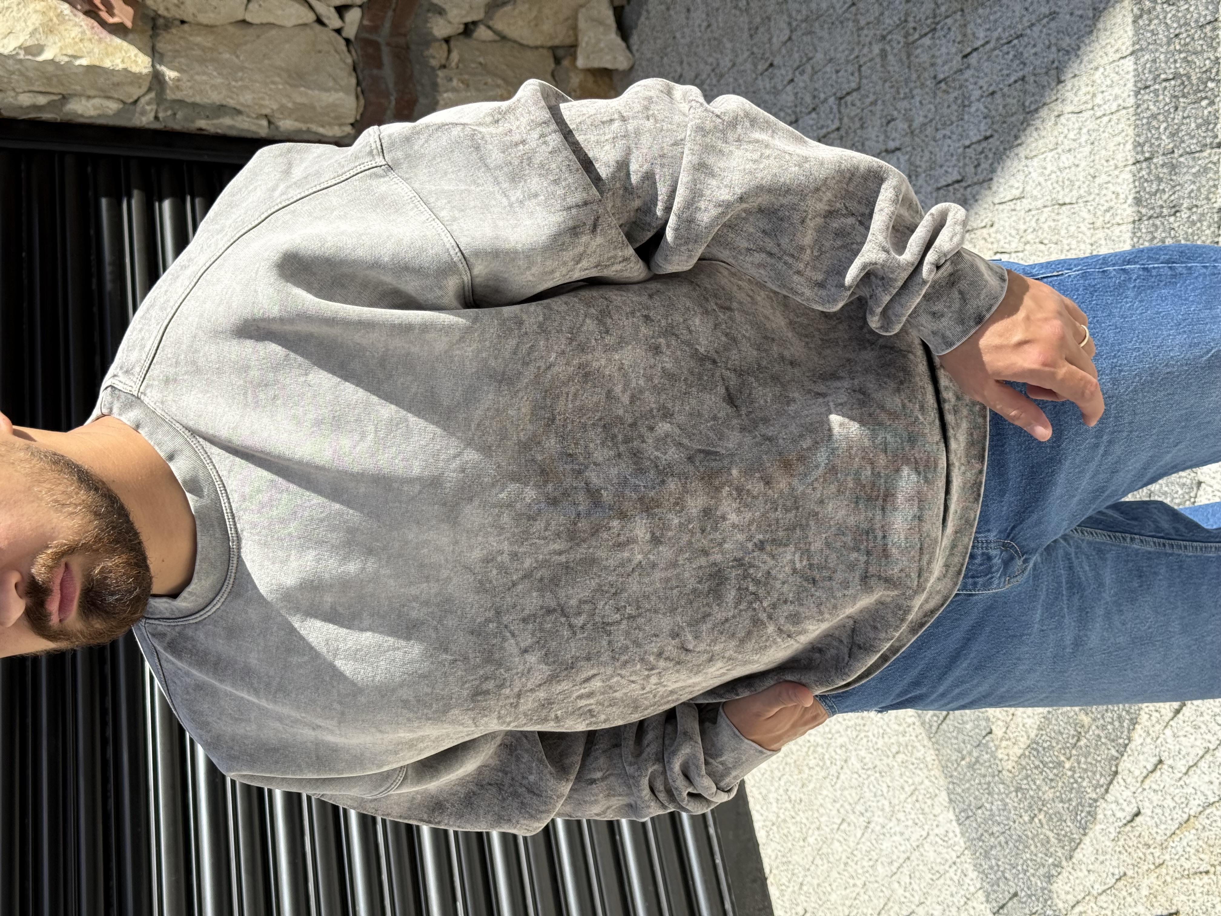Yıkamalı Şardonlu Oversize Sweatshirt (SVTG52)