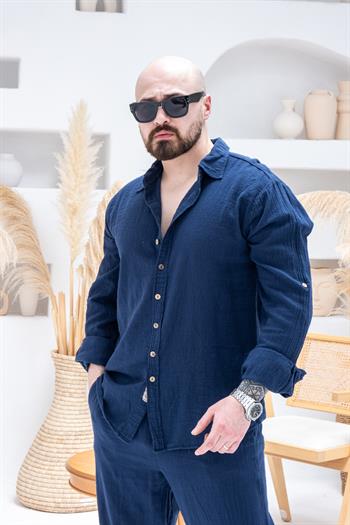 %100 Pamuk Keten Klasik  Alt Üst Takım (TKL40)
