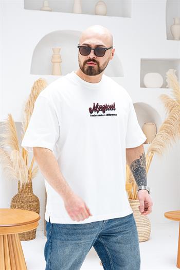A Kalite Göğüs Sırt Baskılı Ve Nakışlı Oversize T-shirt(TSB67)