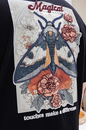 A Kalite Göğüs Sırt Baskılı Ve Nakışlı Oversize T-shirt(TSS67)