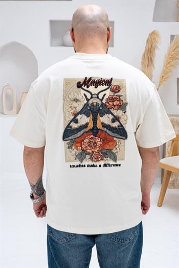 A Kalite Göğüs Sırt Baskılı Ve Nakışlı Oversize T-shirt(TSK67)