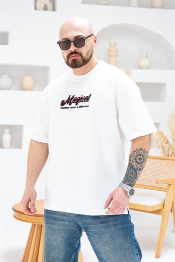 A Kalite Göğüs Sırt Baskılı Ve Nakışlı Oversize T-shirt(TSB67)