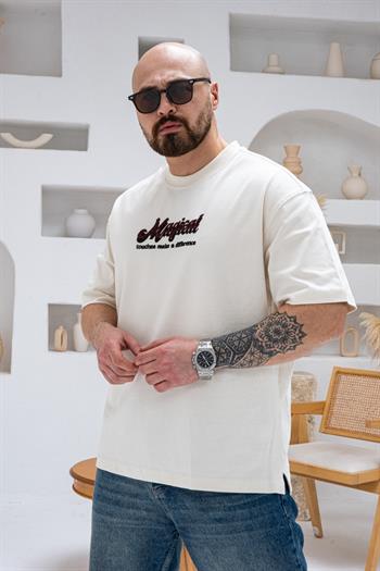 A Kalite Göğüs Sırt Baskılı Ve Nakışlı Oversize T-shirt(TSK67)