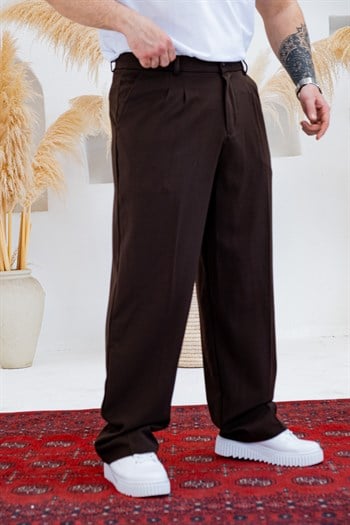 Baggy Kalıp Pile Detaylı Kumaş Pantolon (JGKA55)