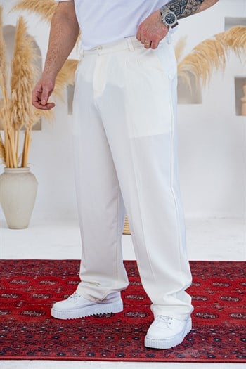 Baggy Kalıp Pile Detaylı Kumaş Pantolon (JGB55)