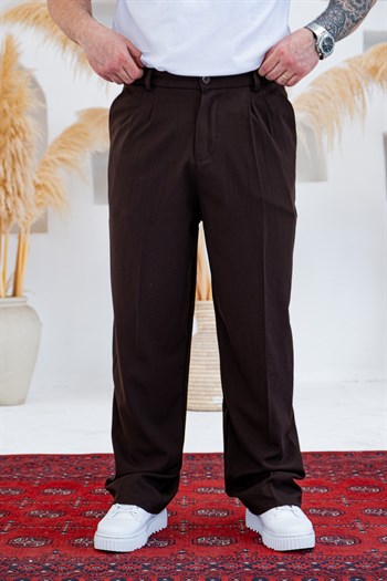 Baggy Kalıp Pile Detaylı Kumaş Pantolon (JGKA55)