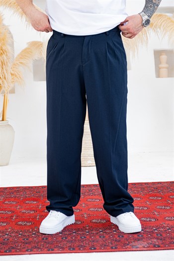 Baggy Kalıp Pile Detaylı Kumaş Pantolon (JGL55)
