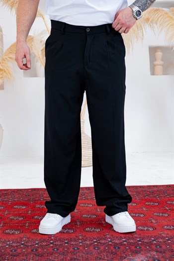 Baggy Kalıp Pile Detaylı Kumaş Pantolon (JGS55)