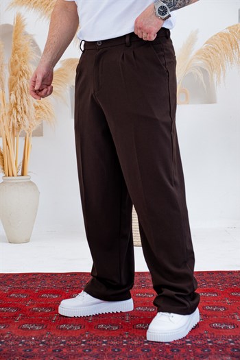 Baggy Kalıp Pile Detaylı Kumaş Pantolon (JGKA55)